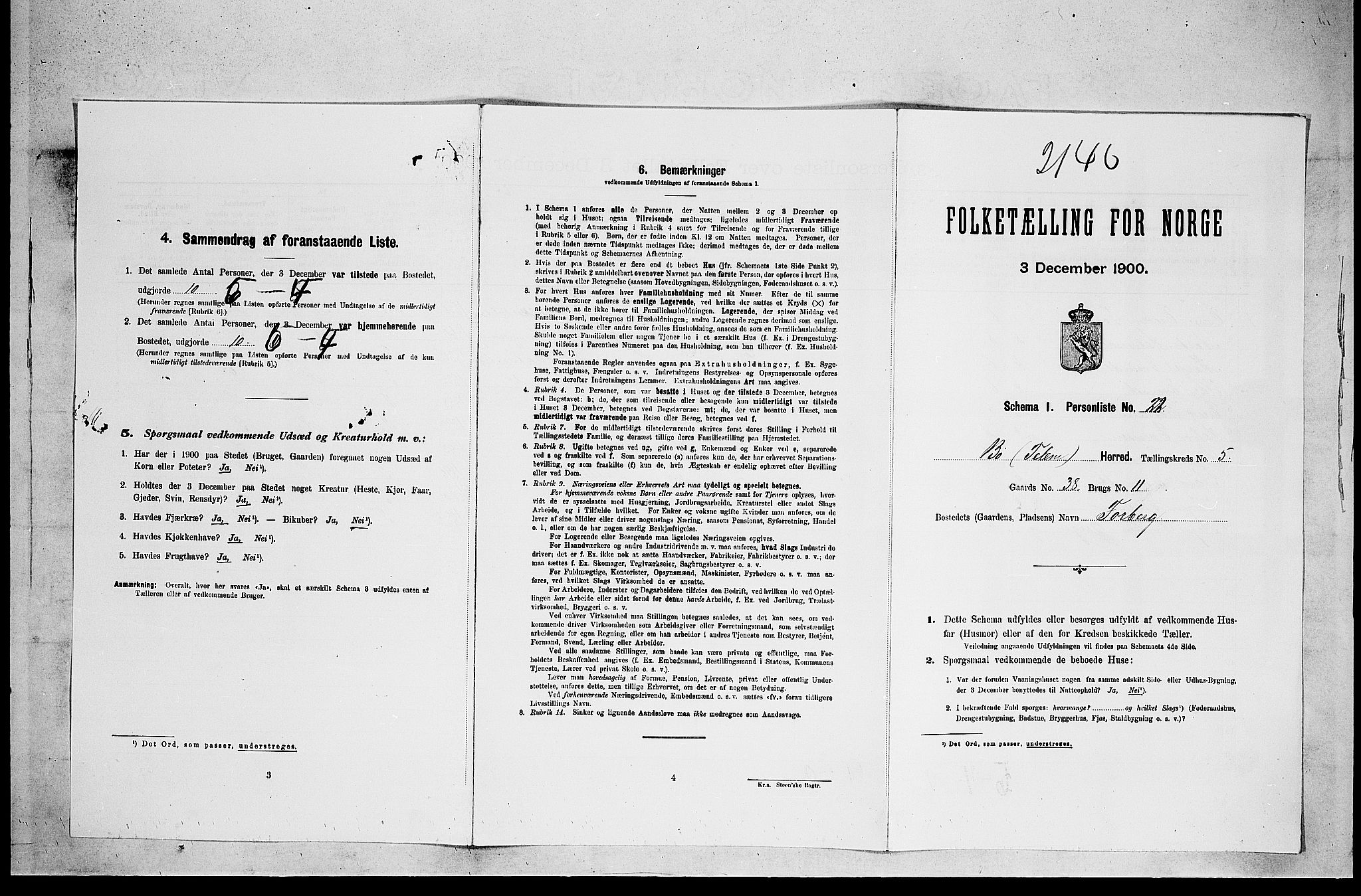 SAKO, 1900 census for Bø, 1900, p. 563