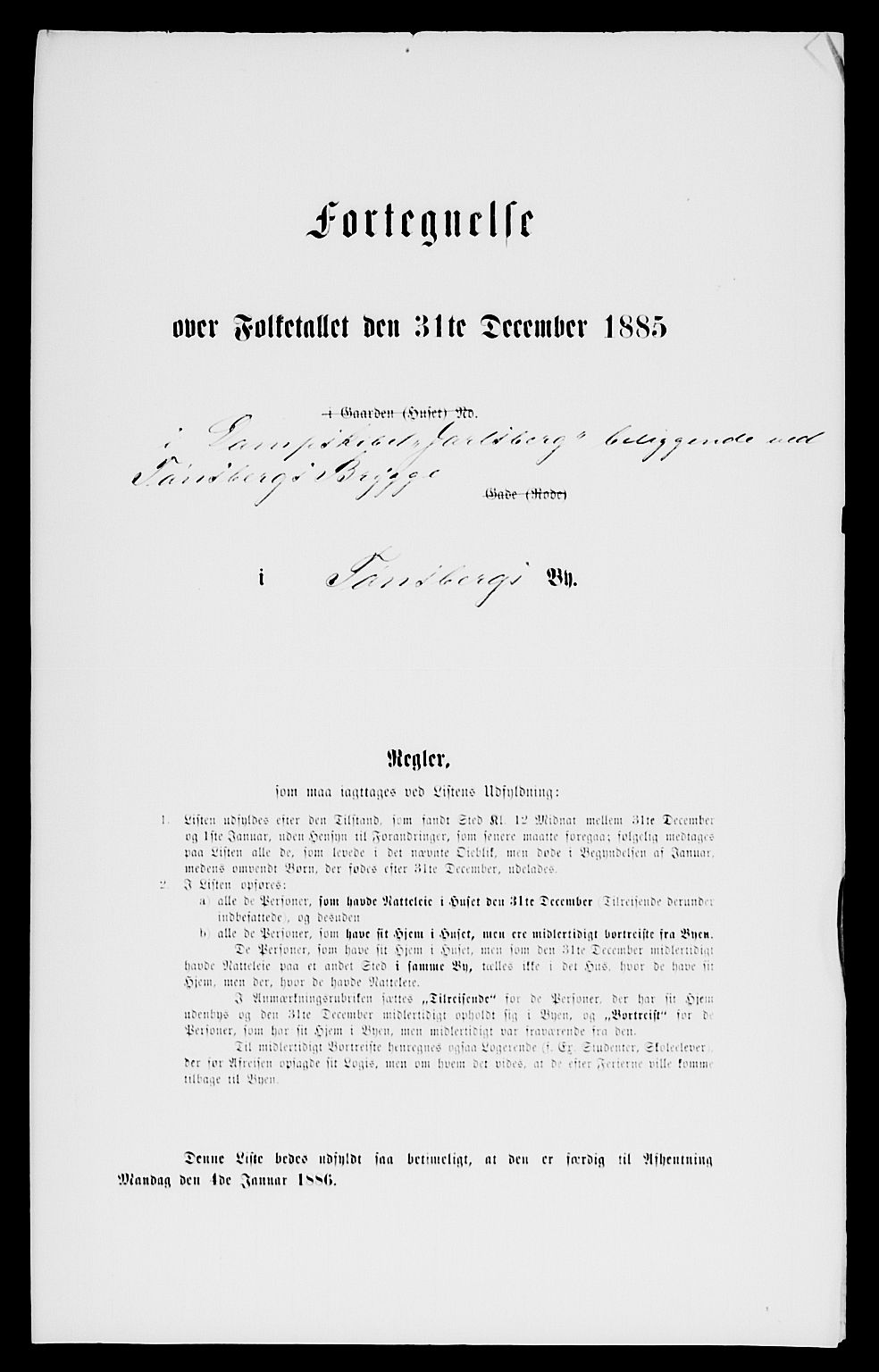 SAKO, 1885 census for 0705 Tønsberg, 1885, p. 236