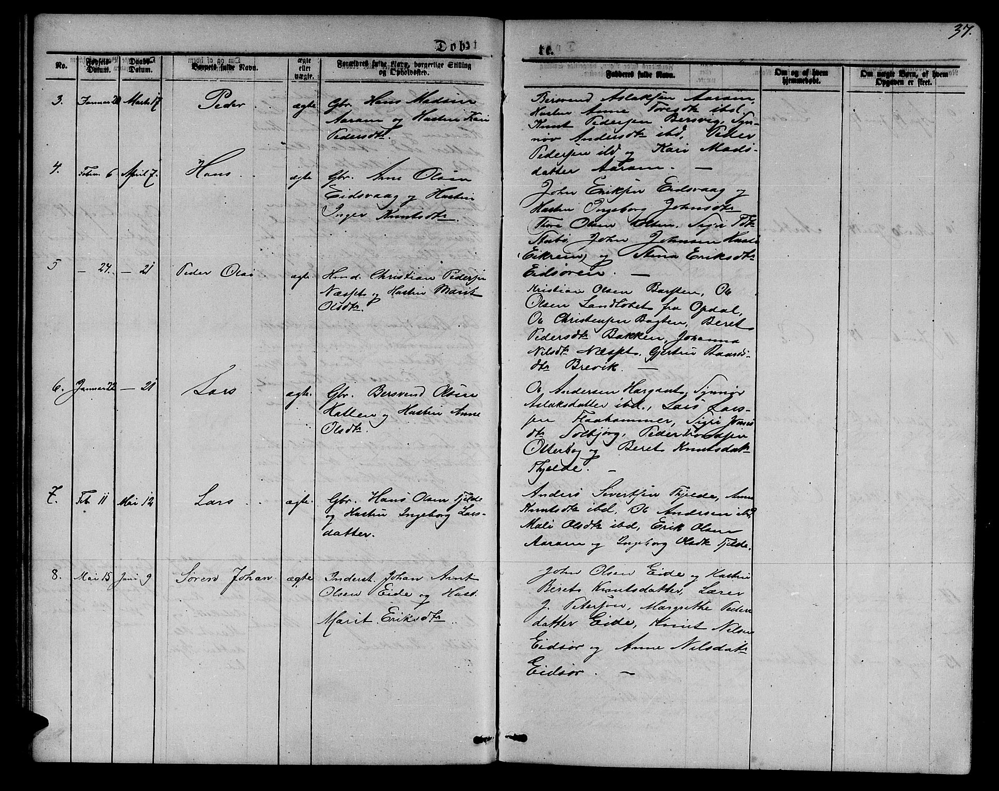 Ministerialprotokoller, klokkerbøker og fødselsregistre - Møre og Romsdal, AV/SAT-A-1454/551/L0630: Parish register (copy) no. 551C02, 1867-1885, p. 37