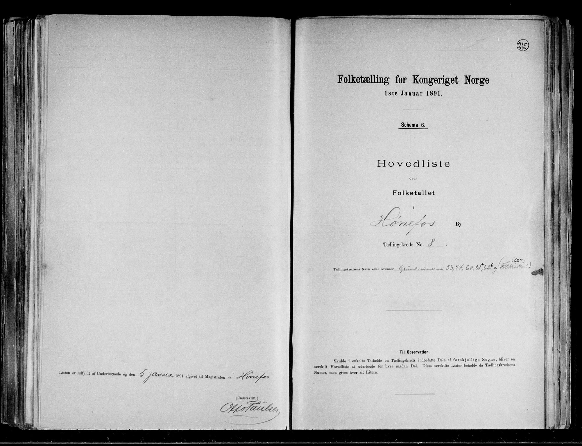 RA, 1891 census for 0601 Hønefoss, 1891, p. 42