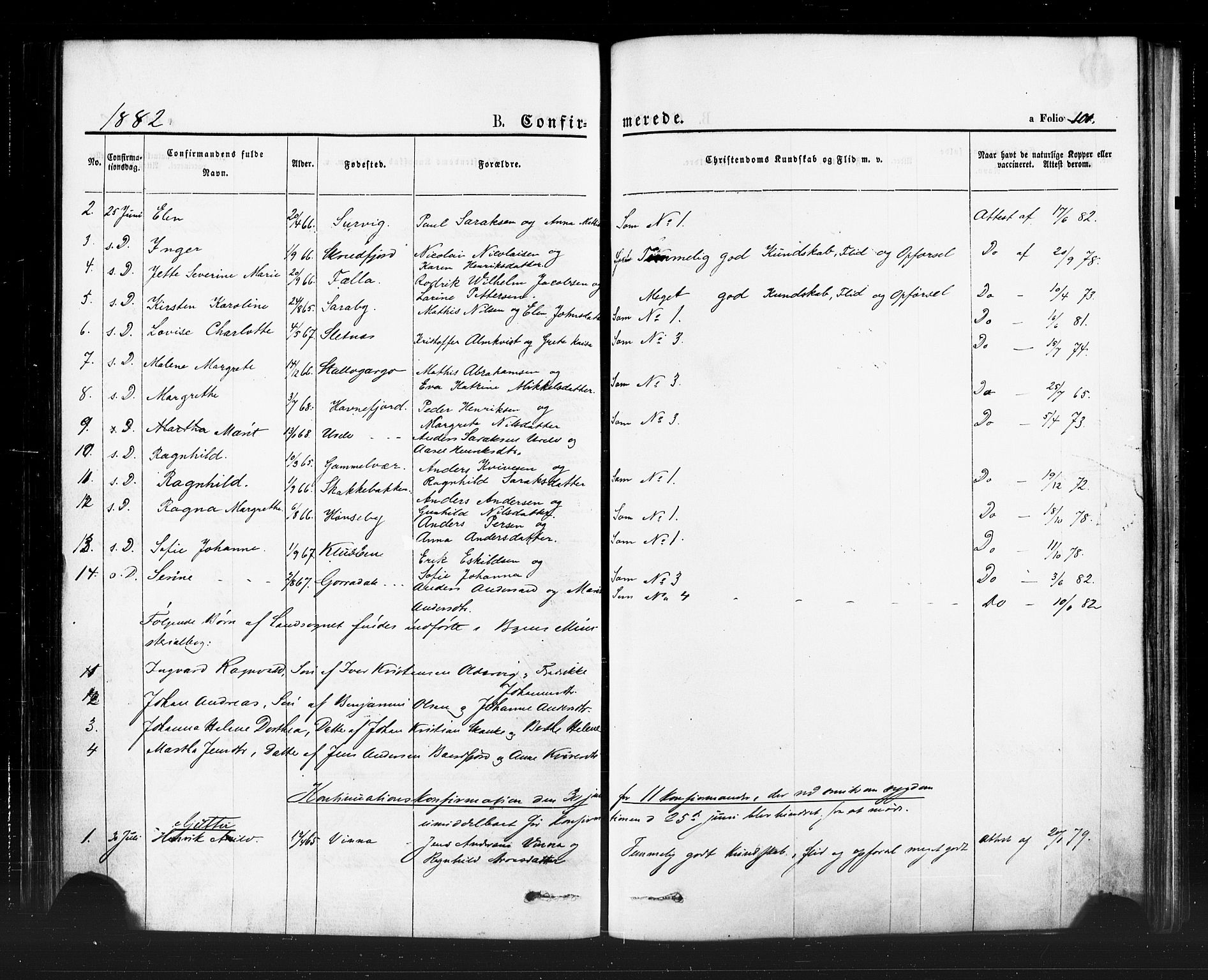 Hammerfest sokneprestkontor, AV/SATØ-S-1347/H/Ha/L0007.kirke: Parish register (official) no. 7, 1869-1884, p. 101