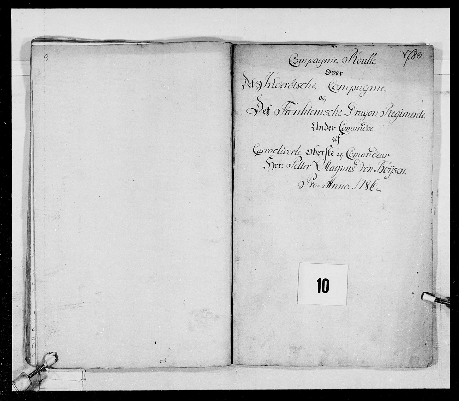 Generalitets- og kommissariatskollegiet, Det kongelige norske kommissariatskollegium, AV/RA-EA-5420/E/Eh/L0021: Trondheimske dragonregiment, 1784-1799, p. 286