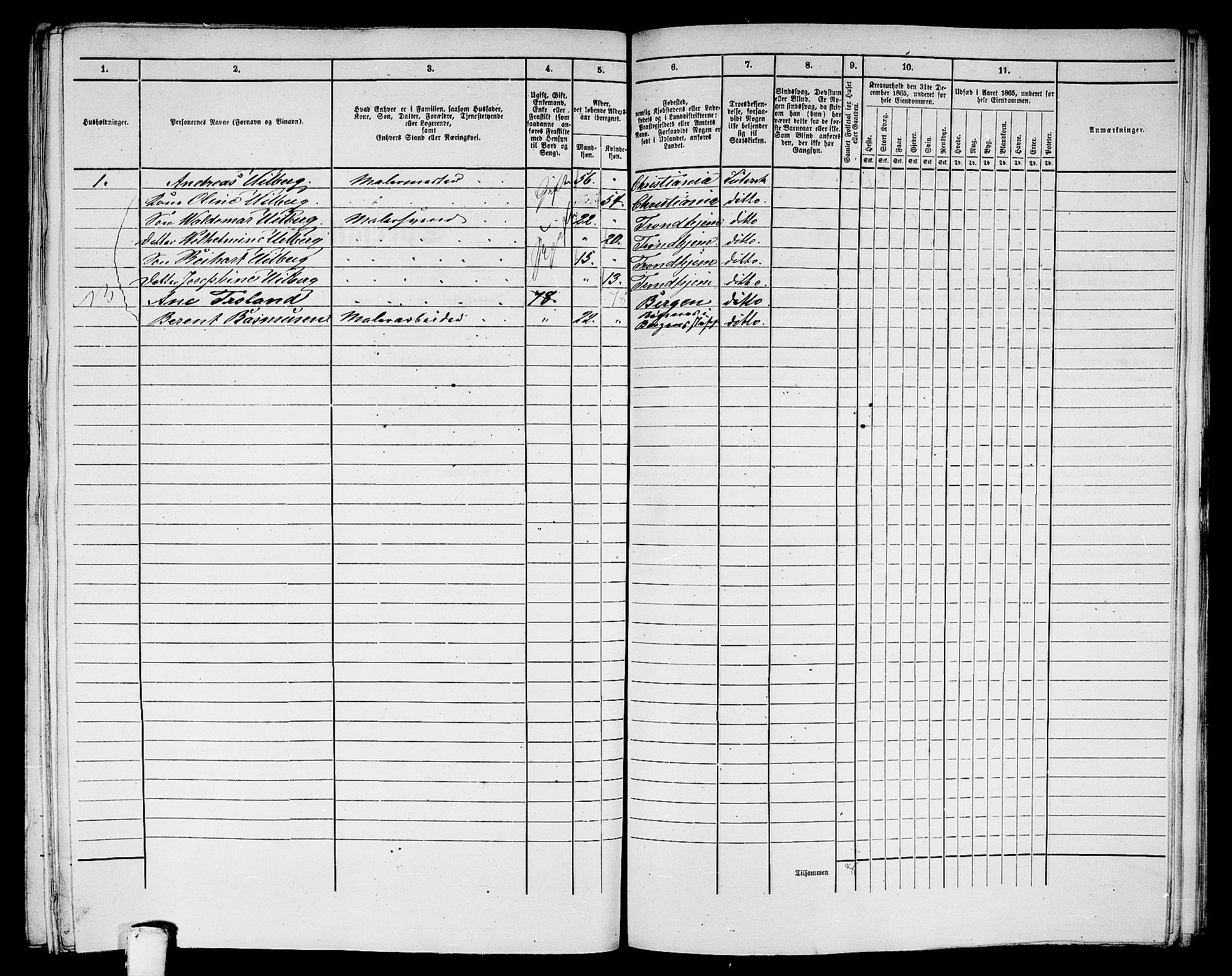 RA, 1865 census for Kristiansund/Kristiansund, 1865, p. 1023