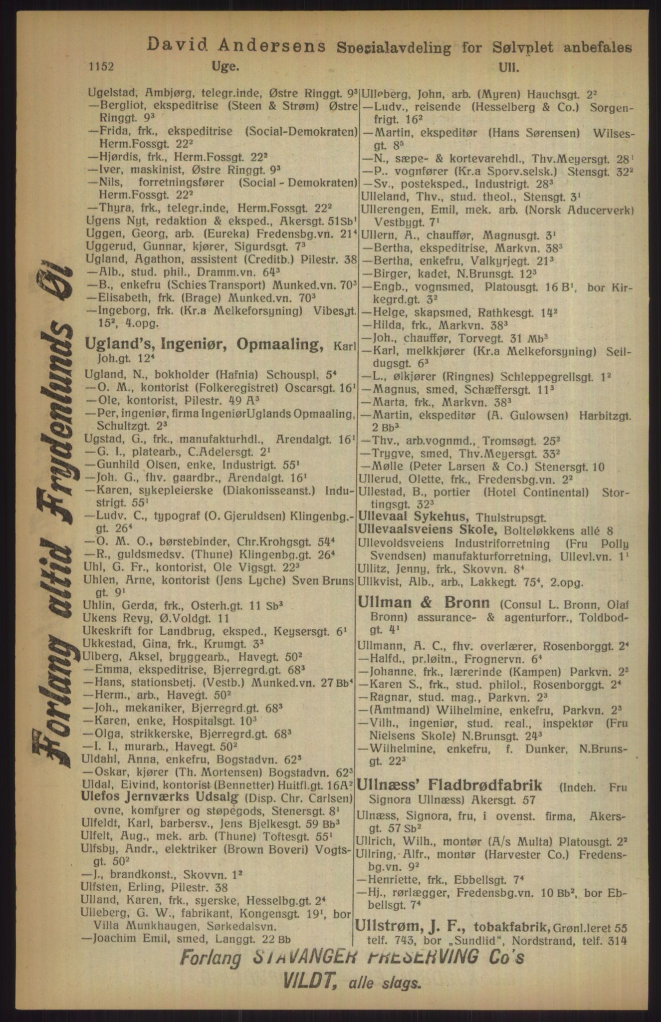 Kristiania/Oslo adressebok, PUBL/-, 1915, p. 1152