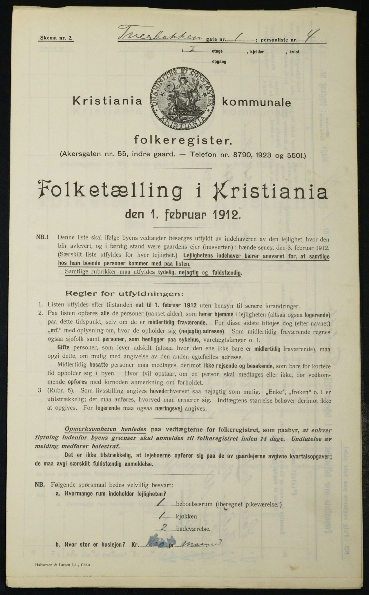 OBA, Municipal Census 1912 for Kristiania, 1912, p. 117417