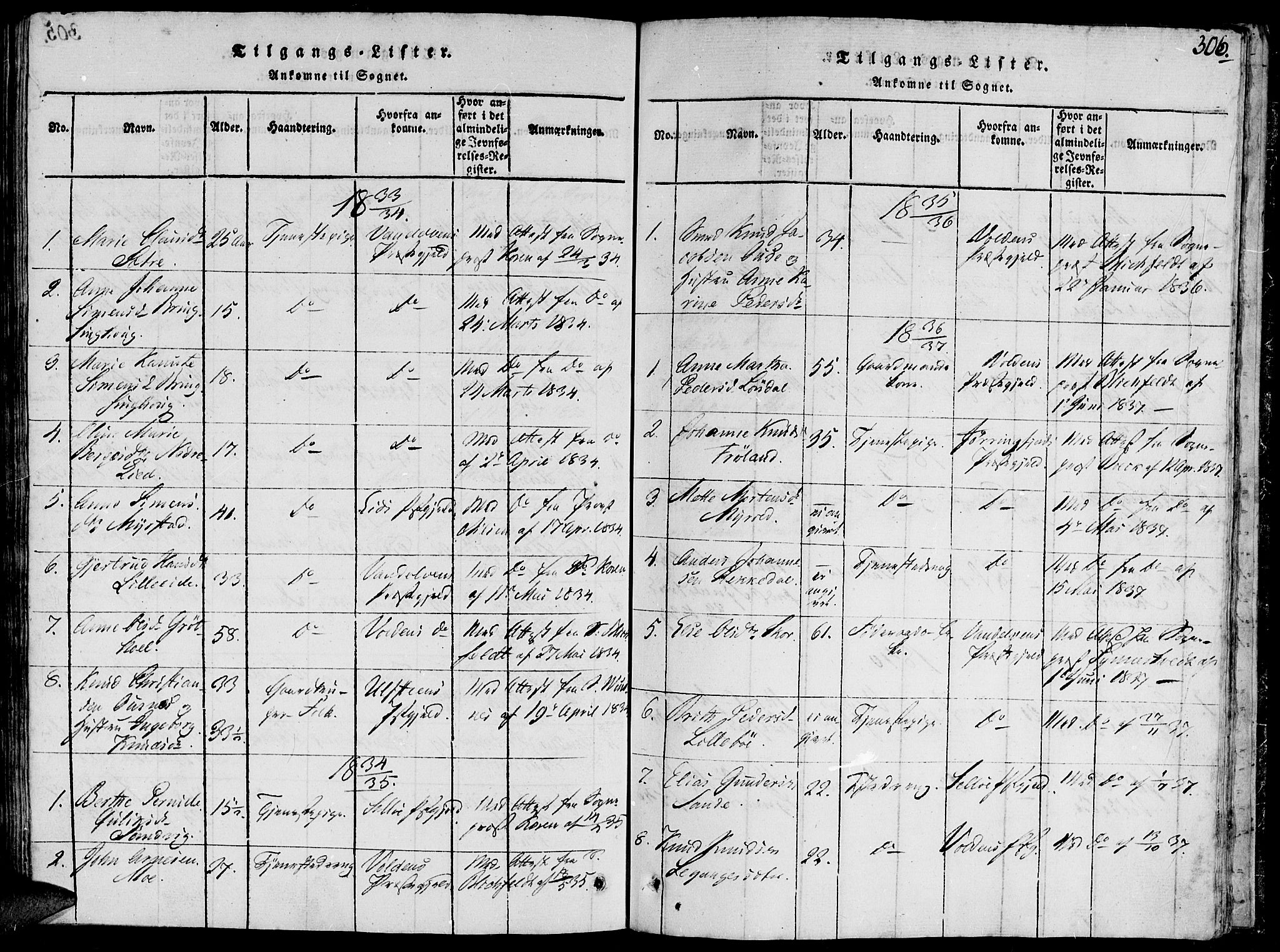 Ministerialprotokoller, klokkerbøker og fødselsregistre - Møre og Romsdal, AV/SAT-A-1454/503/L0033: Parish register (official) no. 503A01, 1816-1841, p. 306