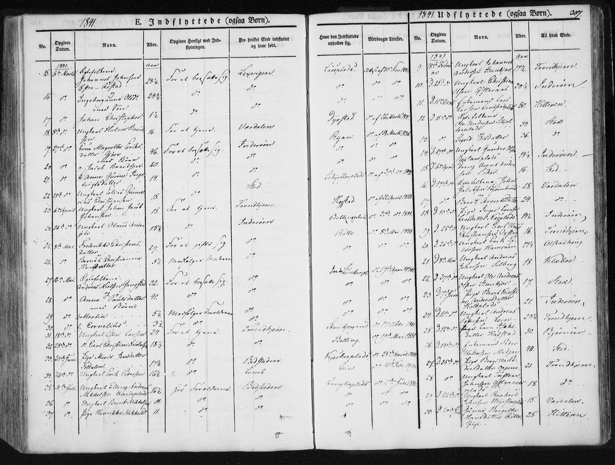 Ministerialprotokoller, klokkerbøker og fødselsregistre - Nord-Trøndelag, SAT/A-1458/735/L0339: Parish register (official) no. 735A06 /1, 1836-1848, p. 307