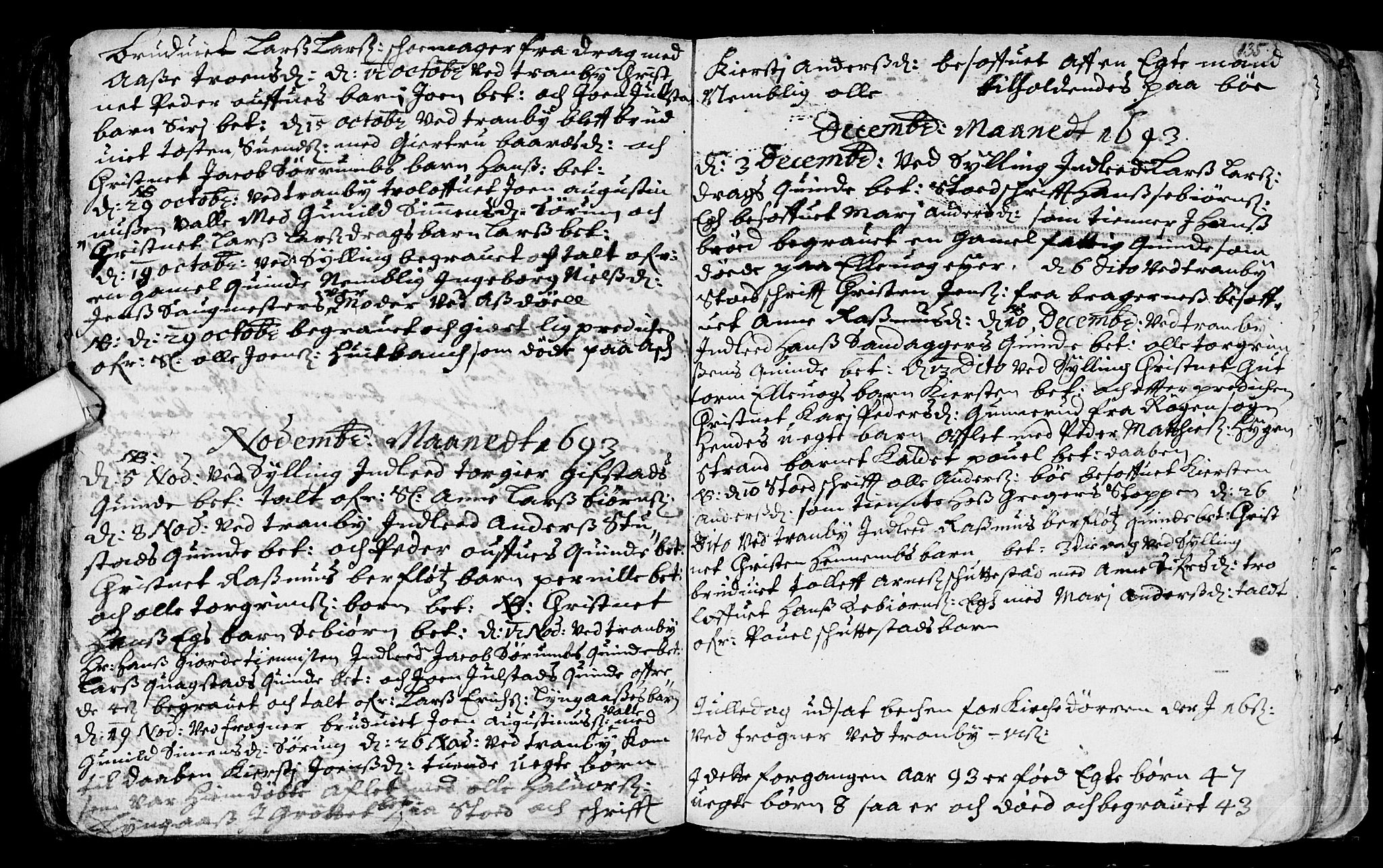 Lier kirkebøker, SAKO/A-230/F/Fa/L0001: Parish register (official) no. I 1, 1672-1701, p. 135