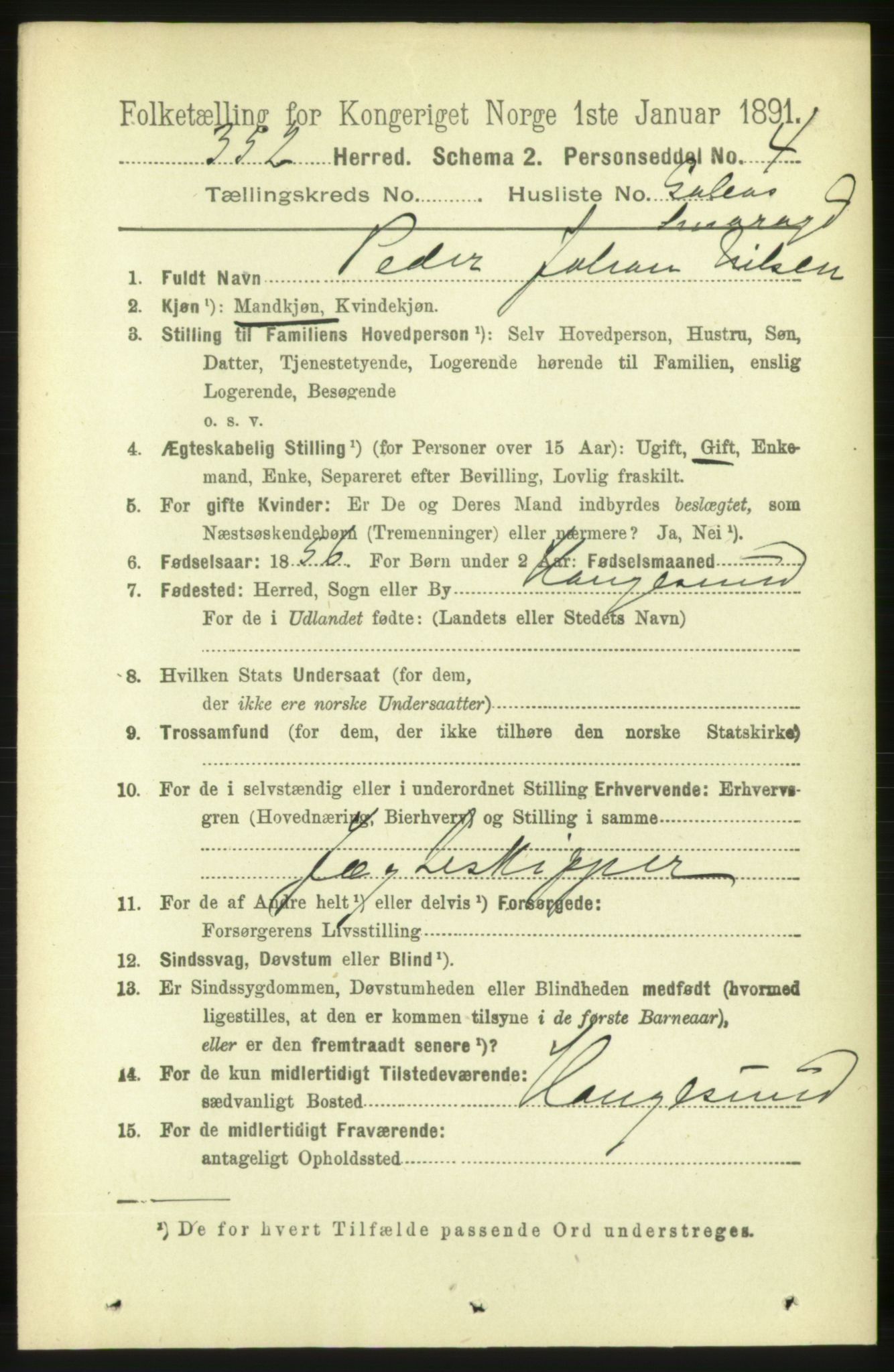 RA, 1891 census for 1571 Halsa, 1891, p. 1863