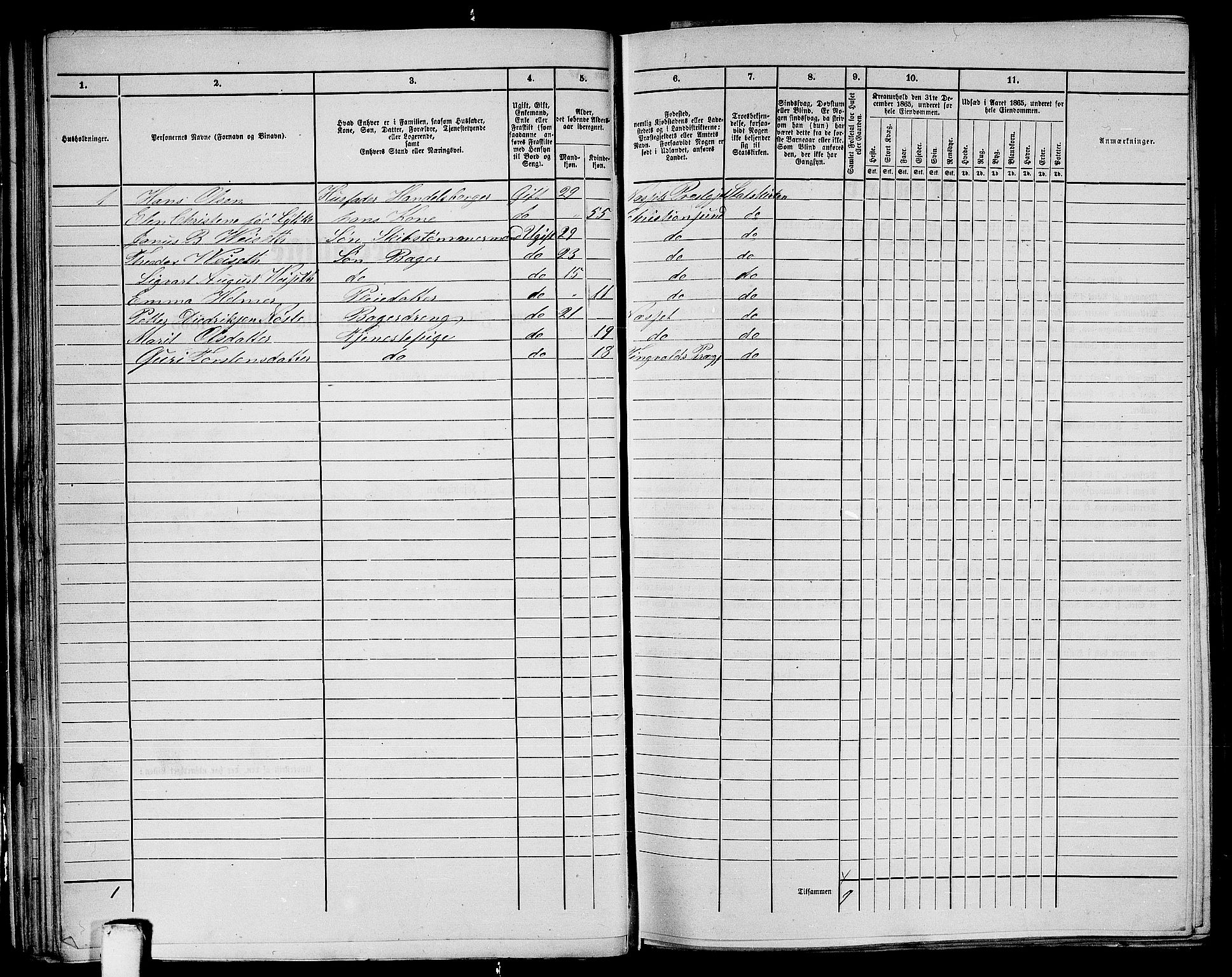 RA, 1865 census for Kristiansund/Kristiansund, 1865, p. 59