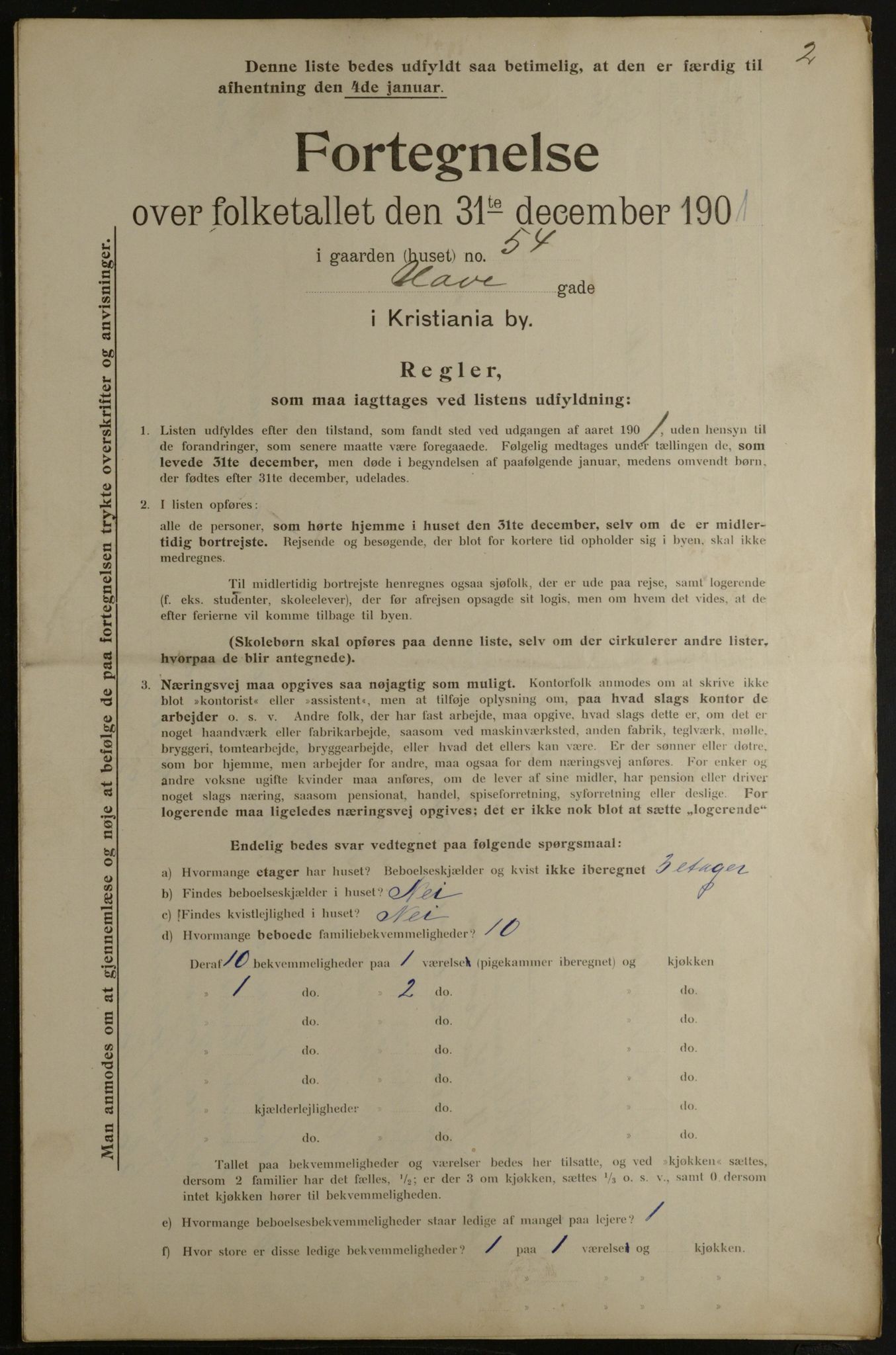 OBA, Municipal Census 1901 for Kristiania, 1901, p. 5490