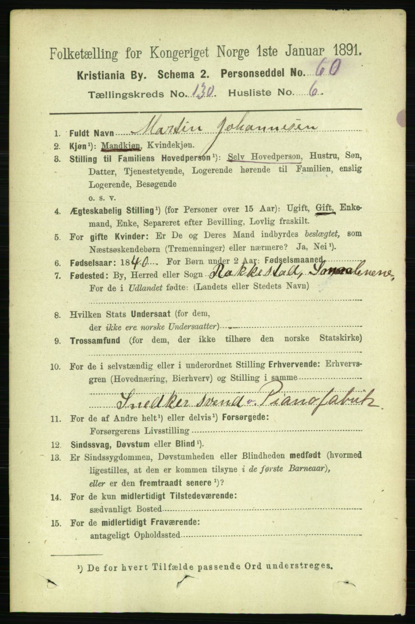 RA, 1891 census for 0301 Kristiania, 1891, p. 70219