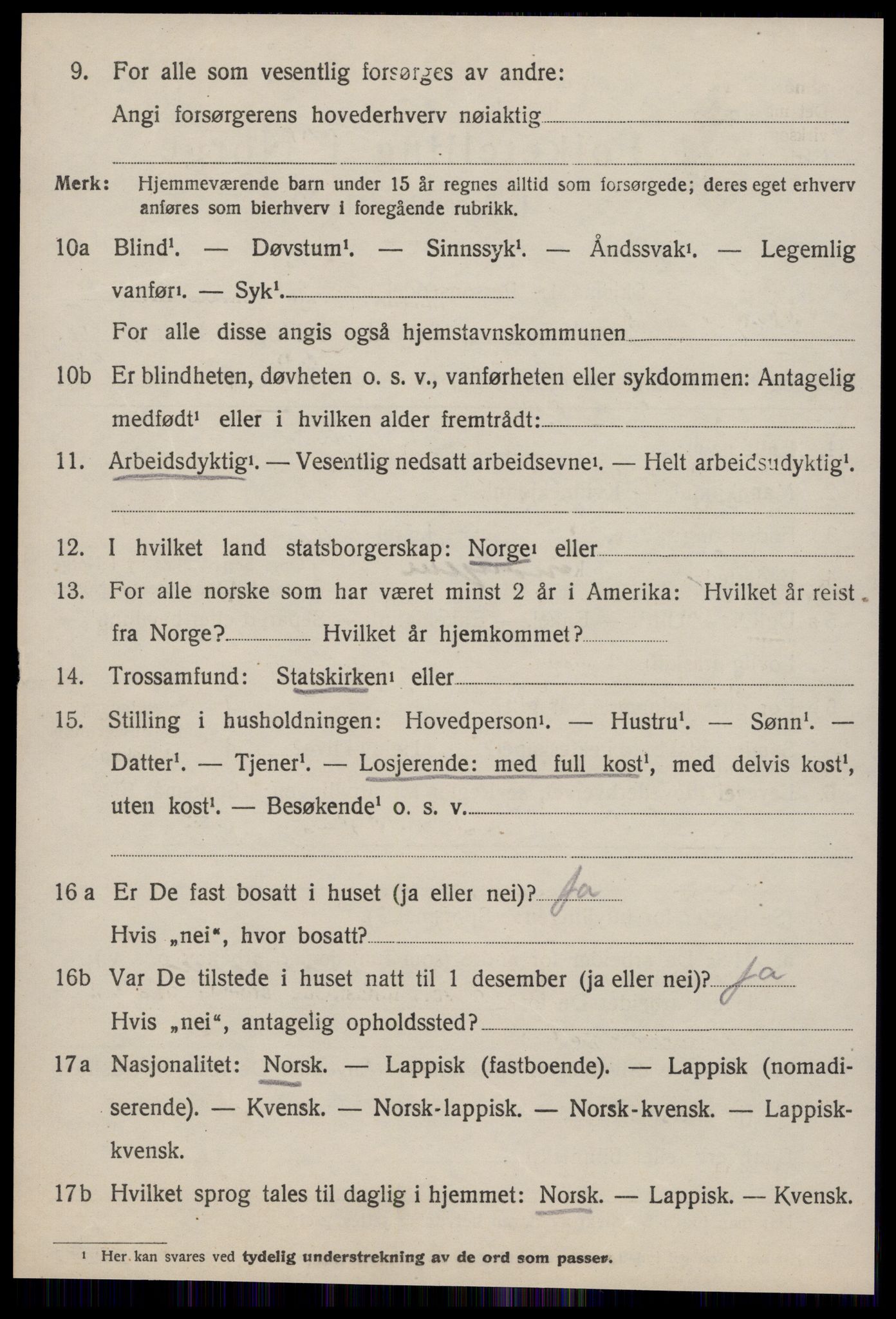 SAT, 1920 census for Strinda, 1920, p. 16913