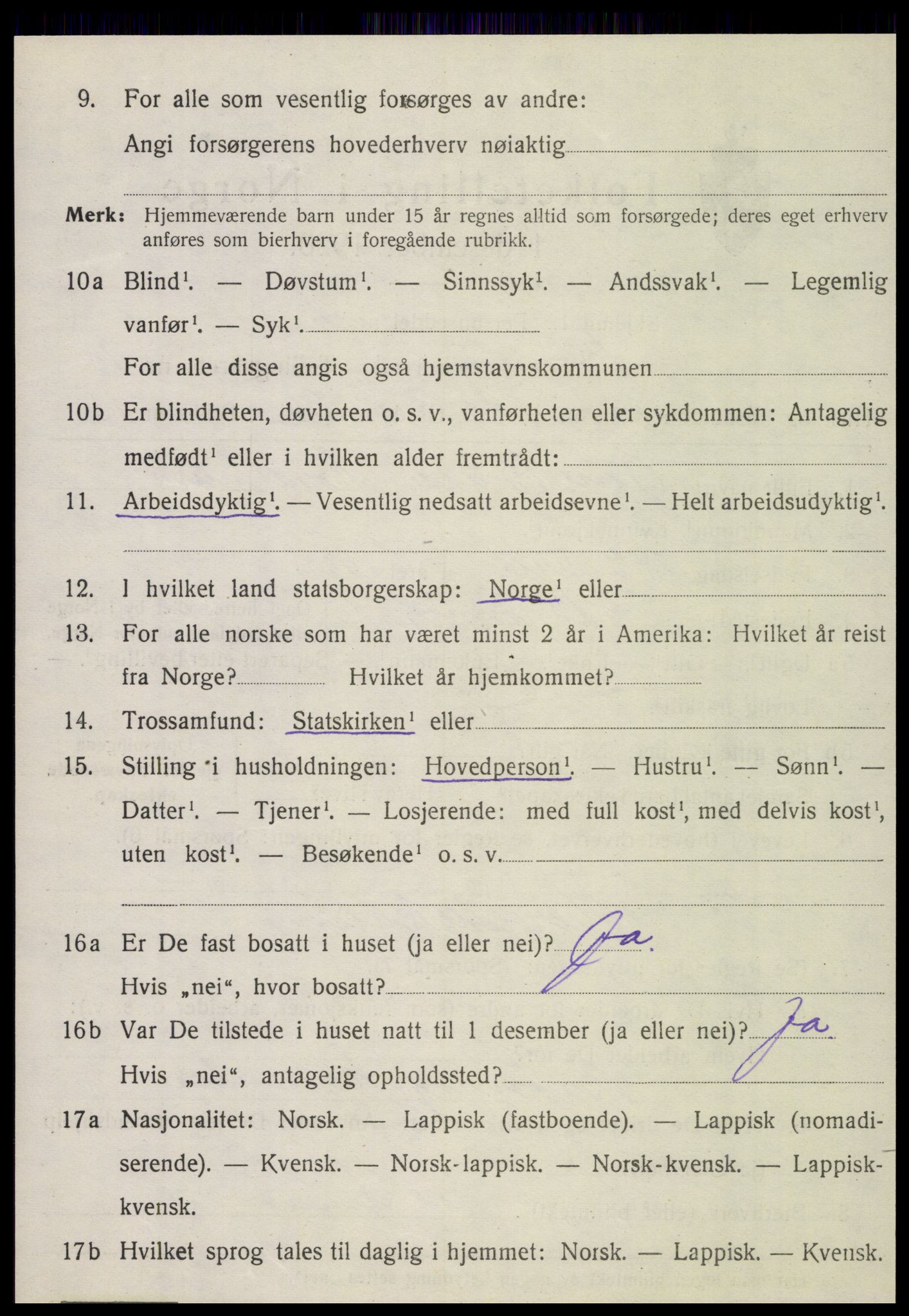 SAT, 1920 census for Brønnøy, 1920, p. 7585