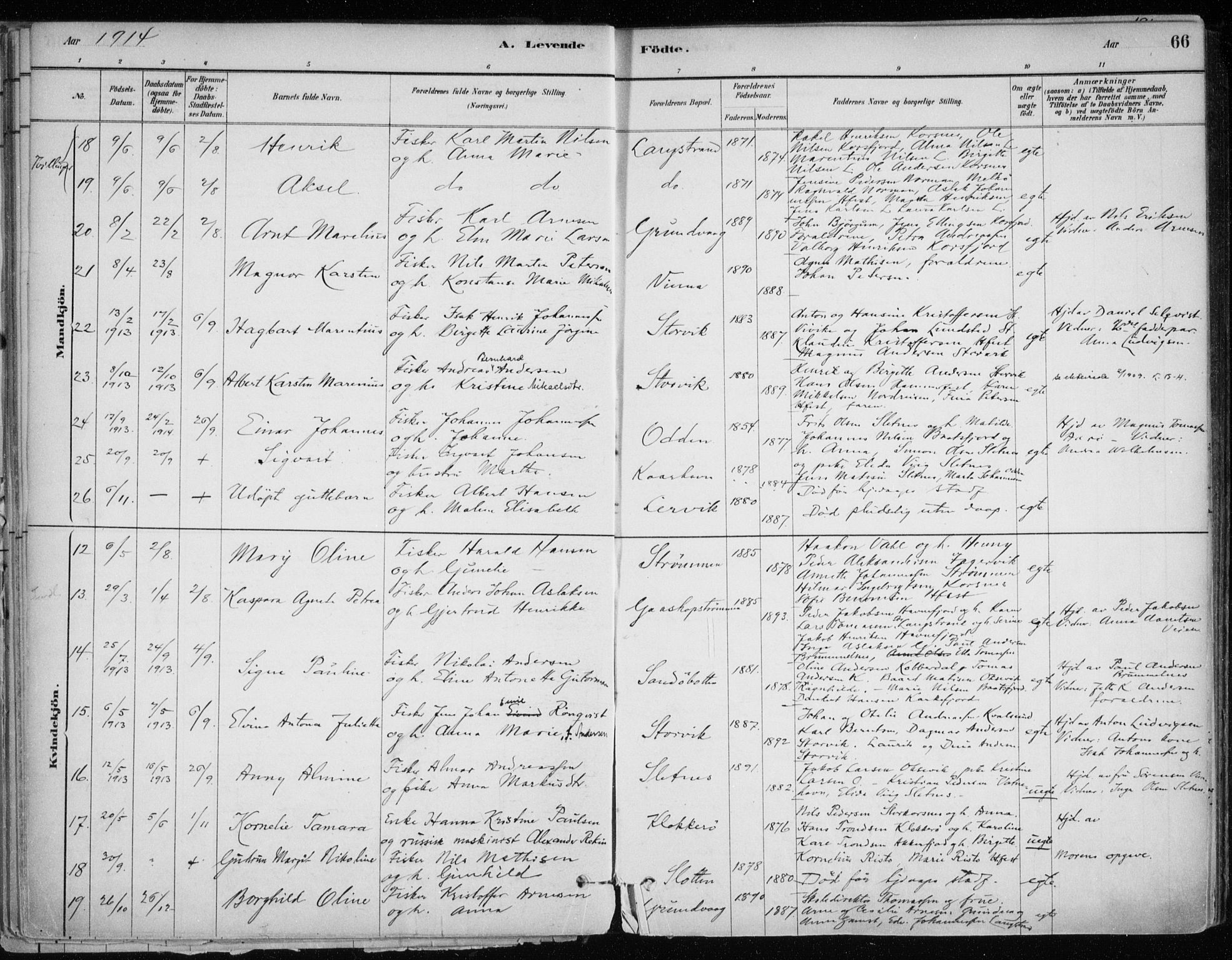 Hammerfest sokneprestkontor, SATØ/S-1347/H/Ha/L0013.kirke: Parish register (official) no. 13, 1898-1917, p. 66