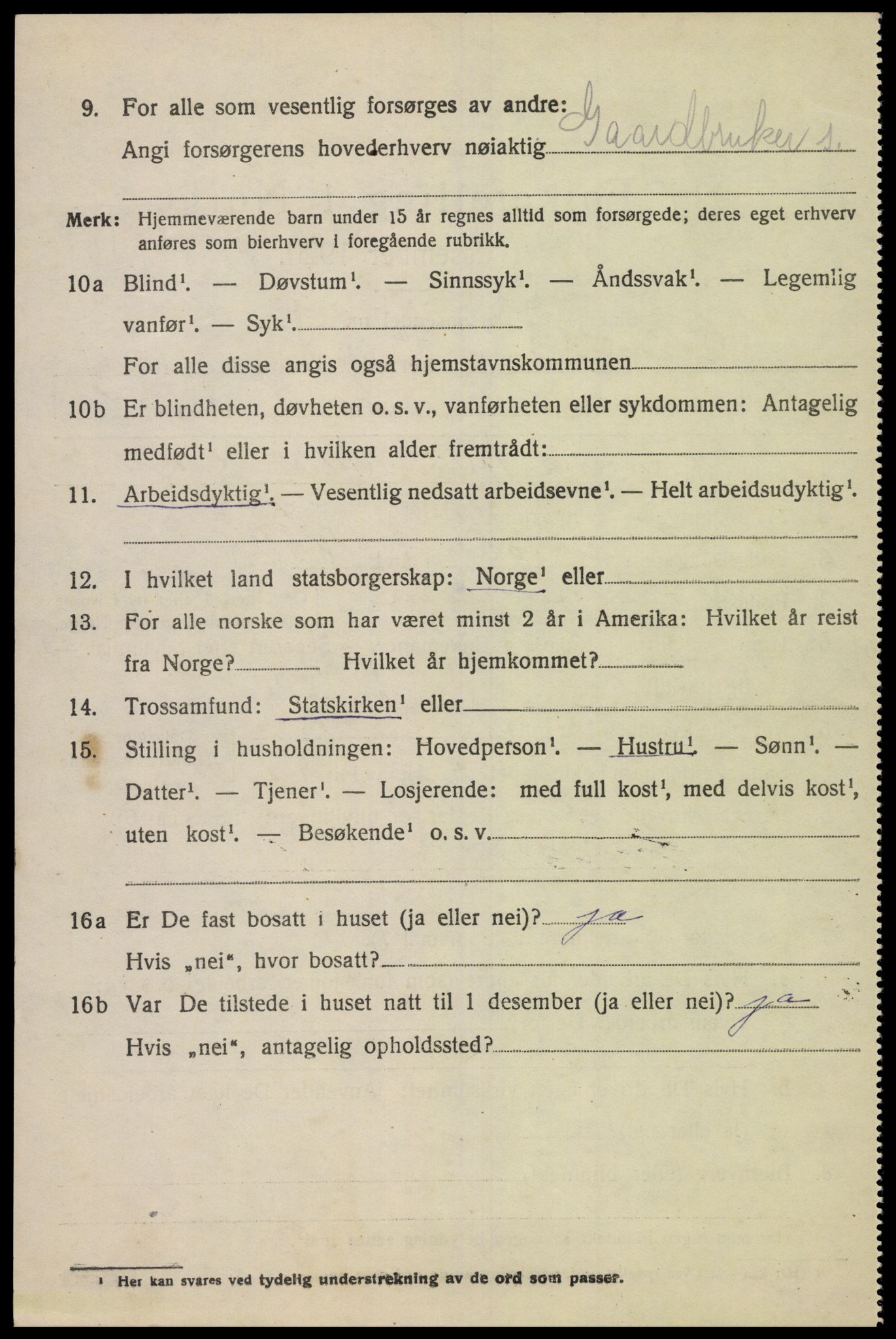 SAK, 1920 census for Grindheim, 1920, p. 560