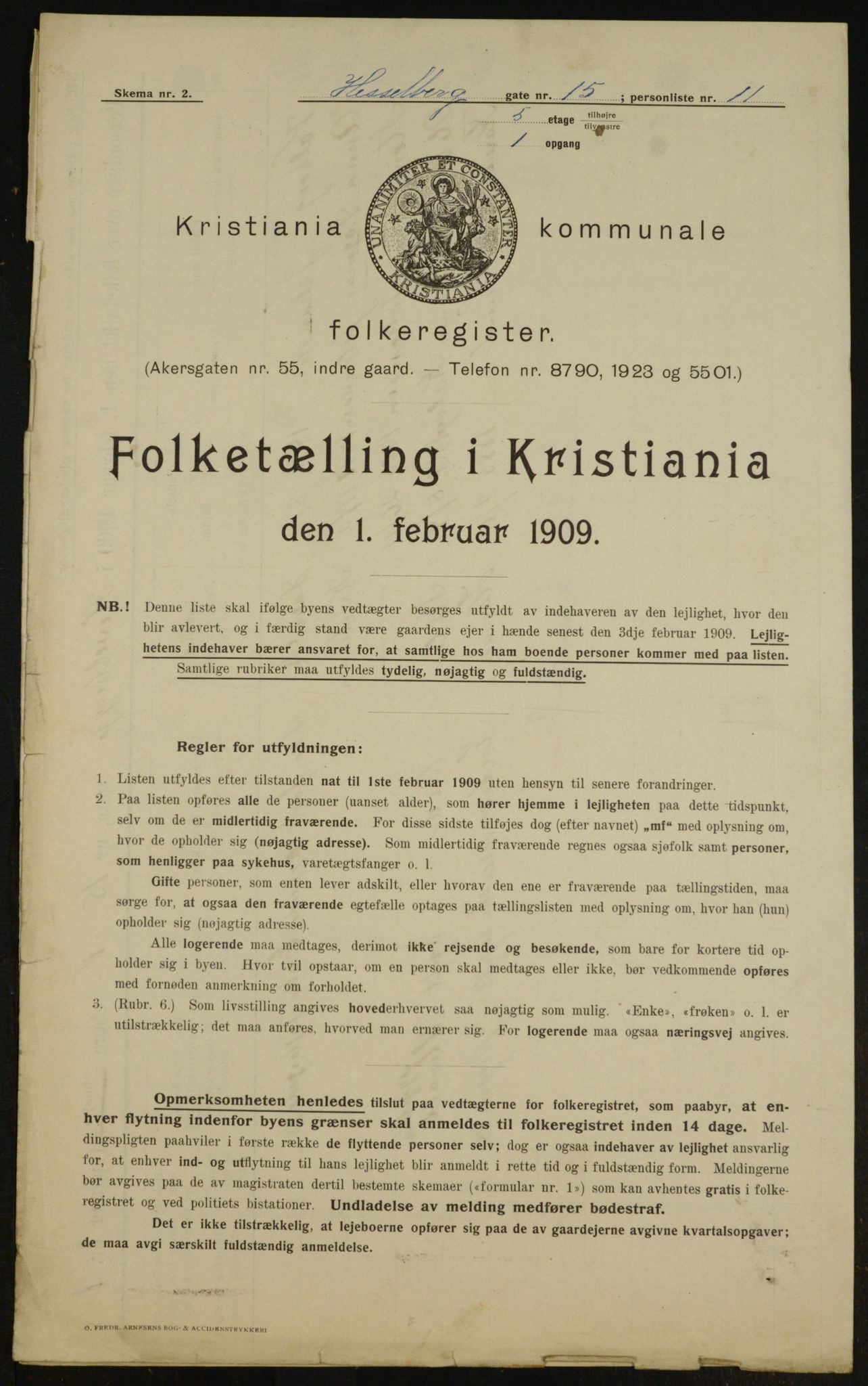 OBA, Municipal Census 1909 for Kristiania, 1909, p. 36379