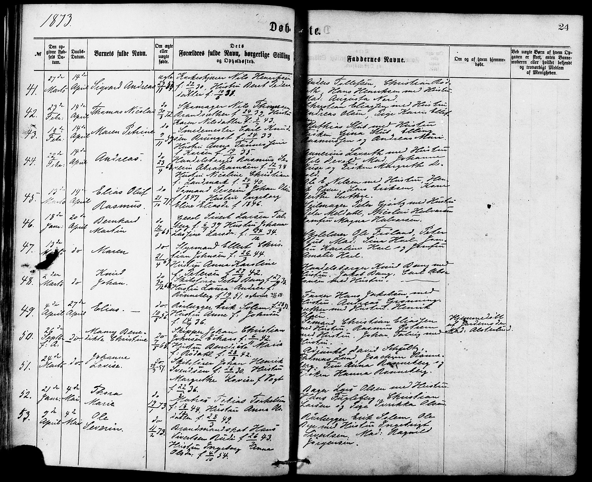 Ministerialprotokoller, klokkerbøker og fødselsregistre - Møre og Romsdal, AV/SAT-A-1454/529/L0453: Parish register (official) no. 529A03, 1872-1877, p. 24