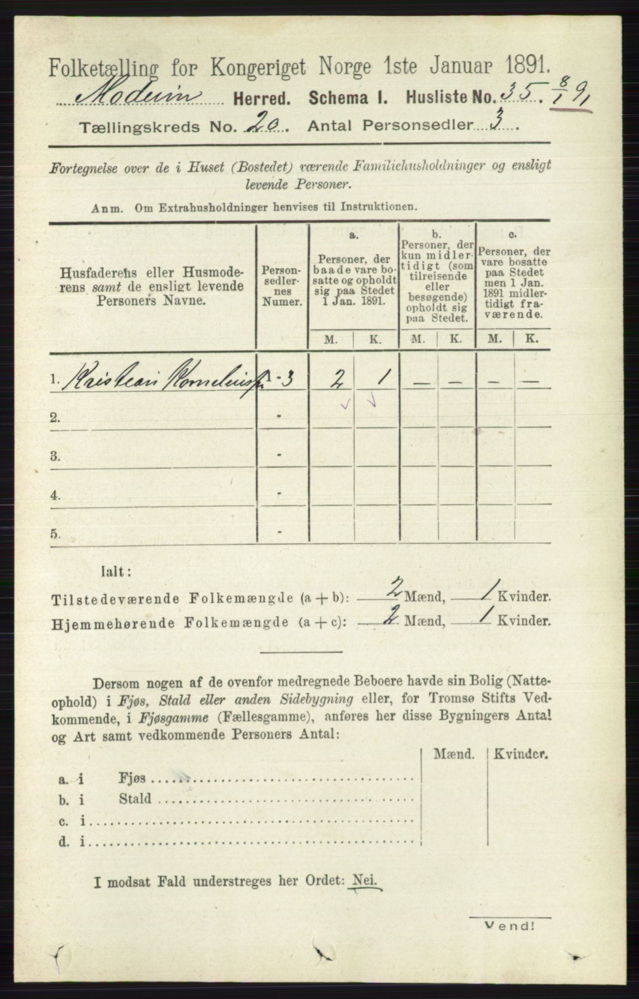 RA, 1891 census for 0623 Modum, 1891, p. 7796