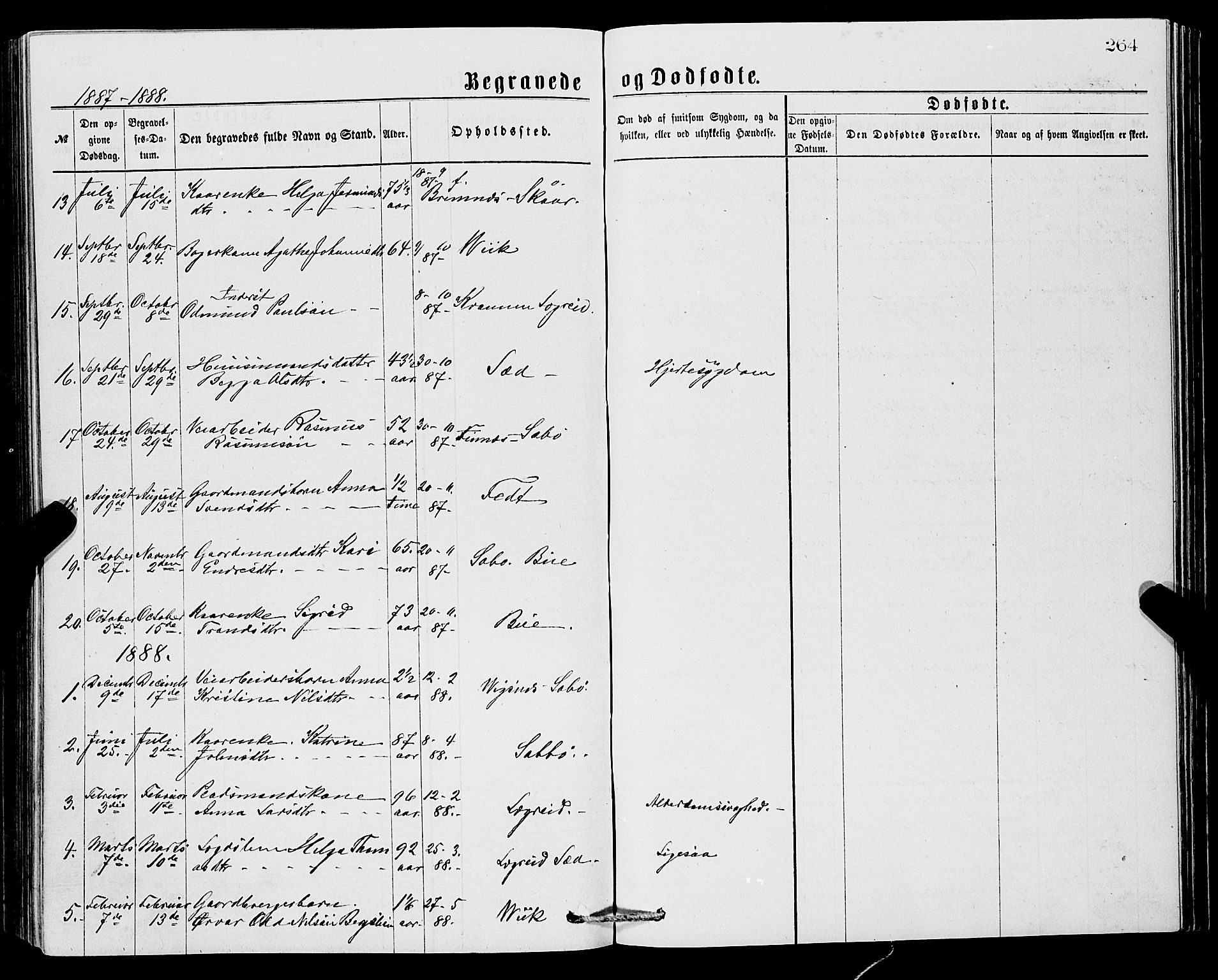Ullensvang sokneprestembete, SAB/A-78701/H/Hab: Parish register (copy) no. C 2, 1871-1899, p. 264