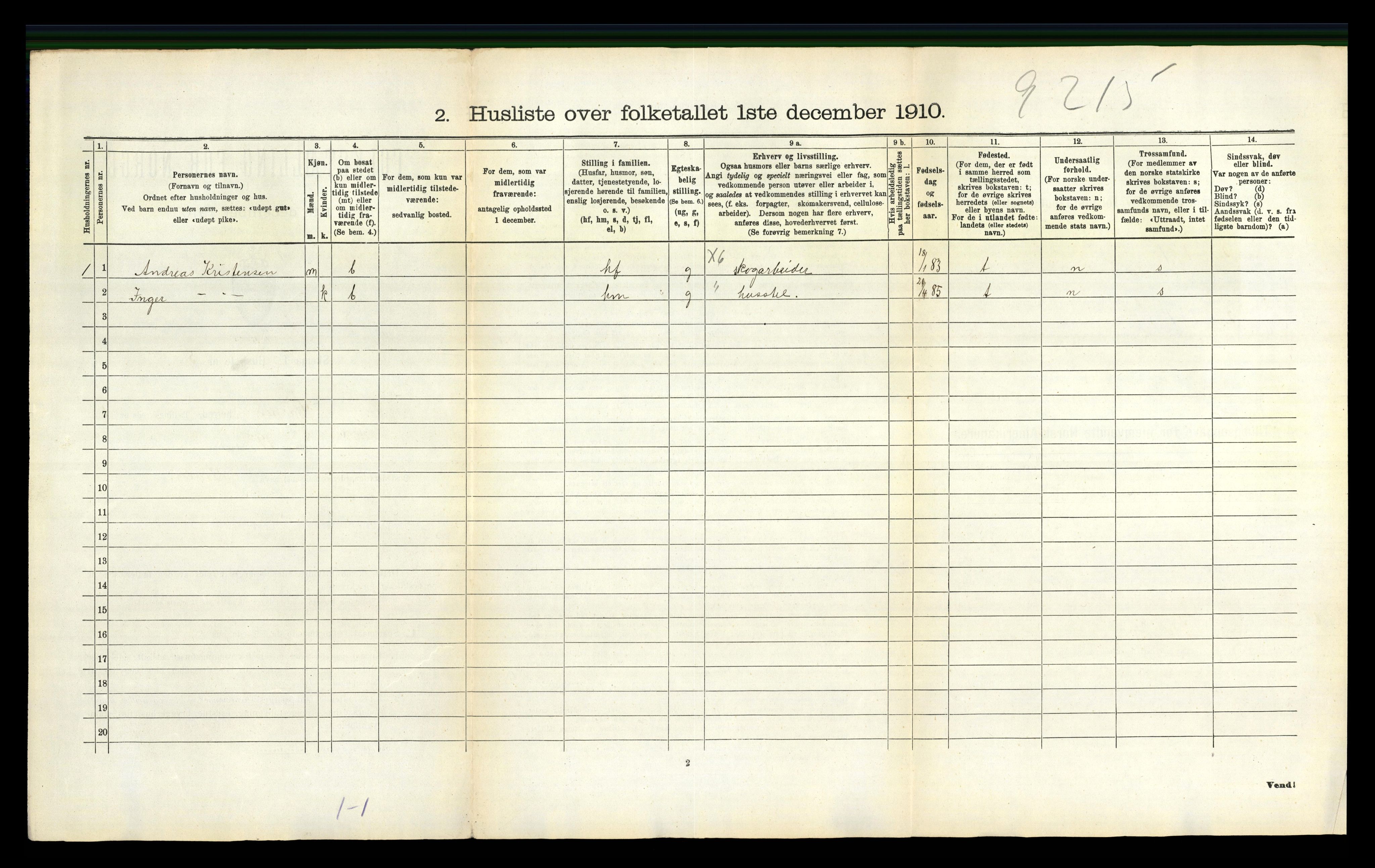 RA, 1910 census for Gjerpen, 1910, p. 696