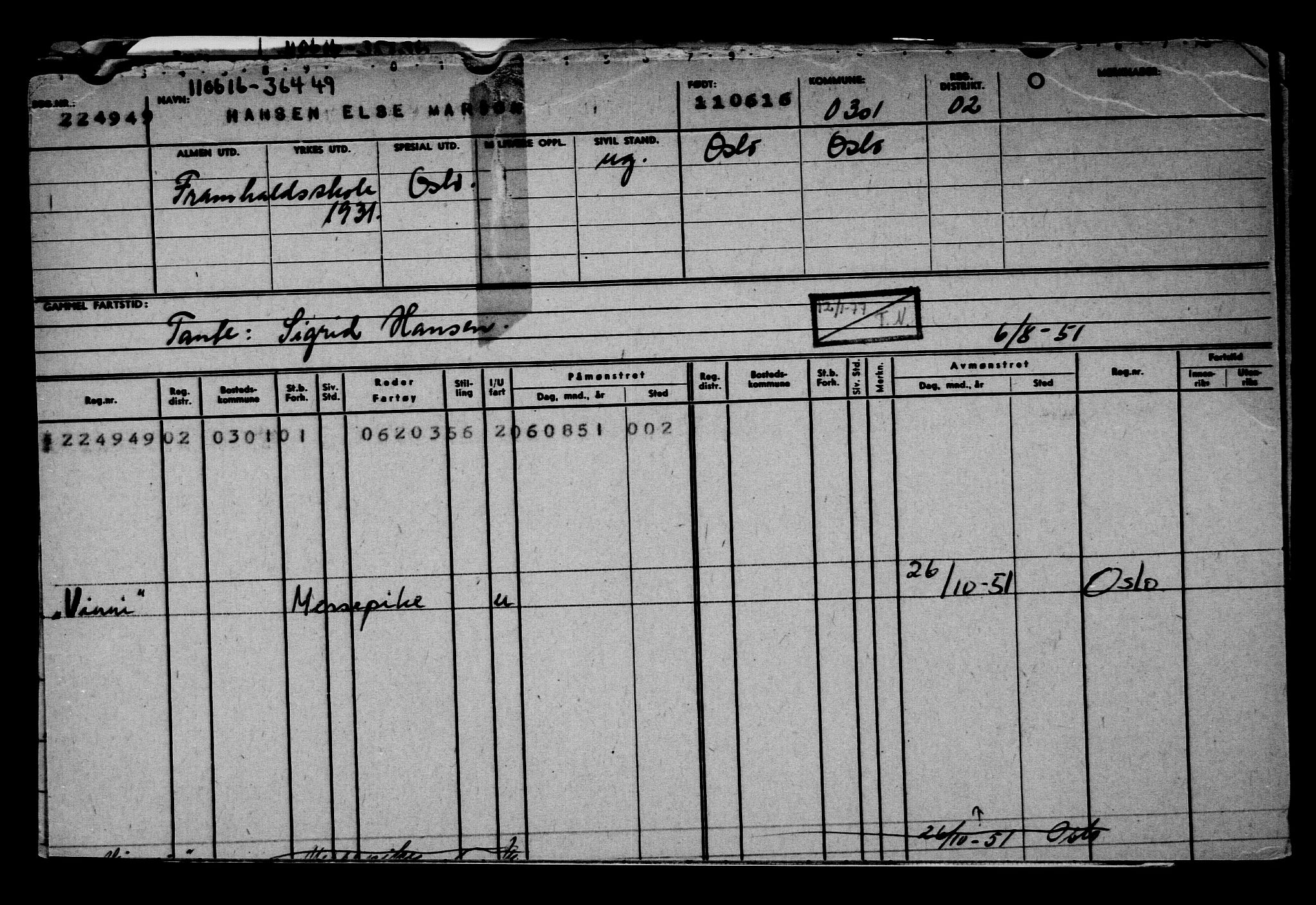 Direktoratet for sjømenn, AV/RA-S-3545/G/Gb/L0140: Hovedkort, 1916, p. 20