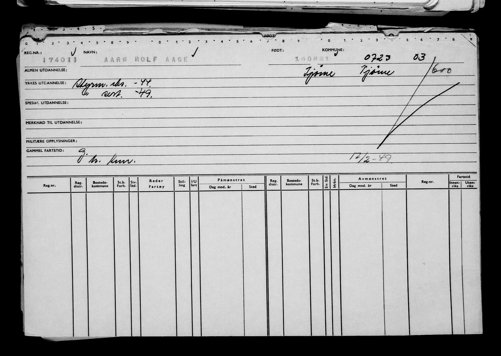 Direktoratet for sjømenn, RA/S-3545/G/Gb/L0197: Hovedkort, 1921, p. 123