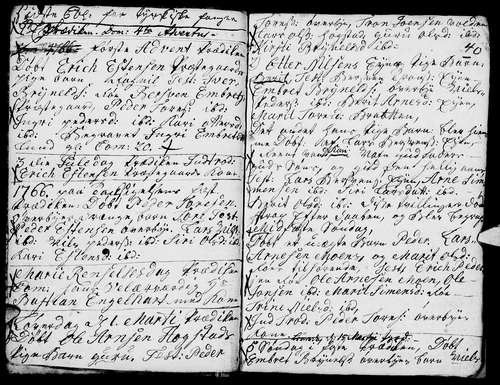 Tynset prestekontor, SAH/PREST-058/H/Ha/Haa/L0005: Parish register (official) no. 5, 1761-1776, p. 39-40