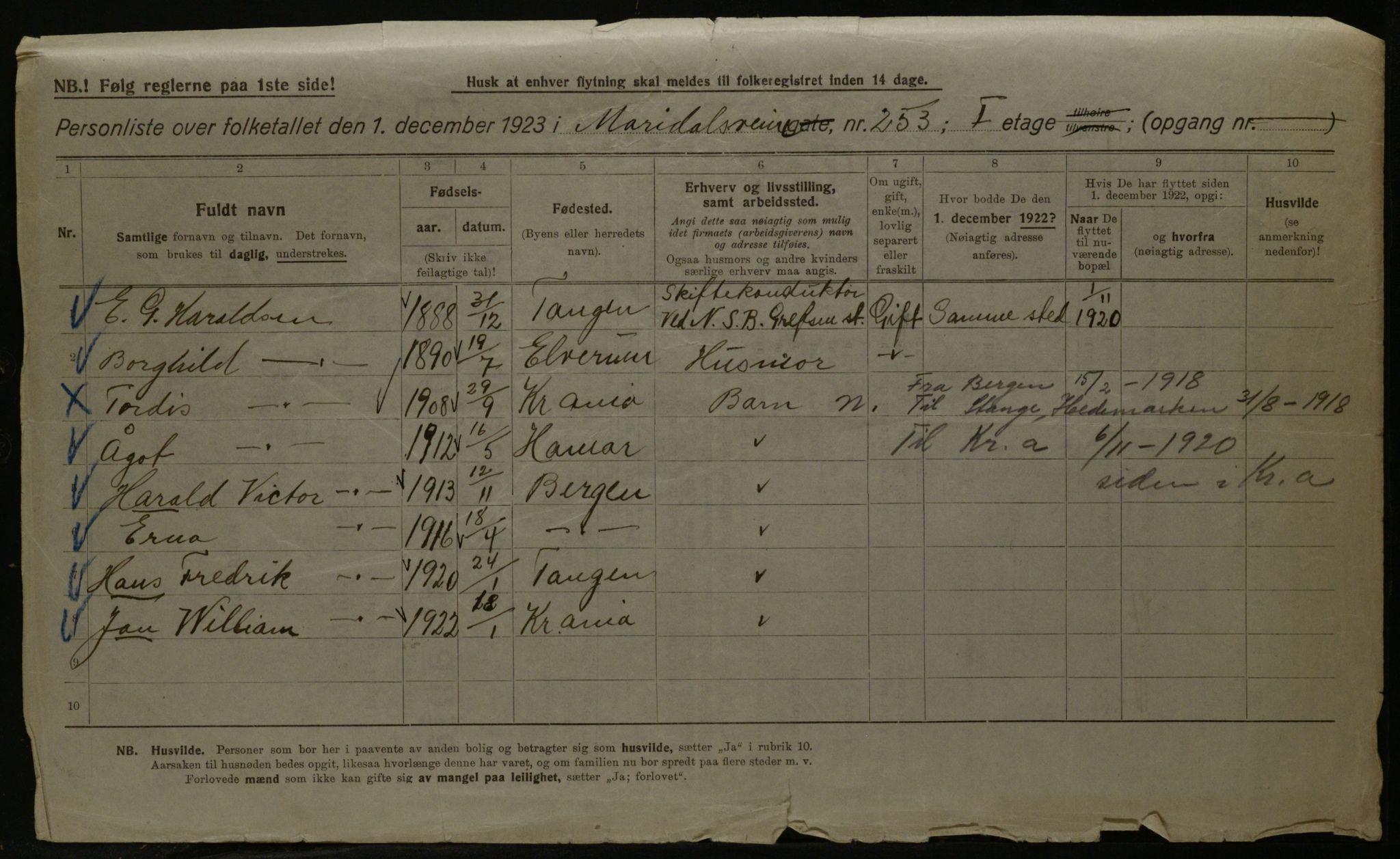 OBA, Municipal Census 1923 for Kristiania, 1923, p. 69639