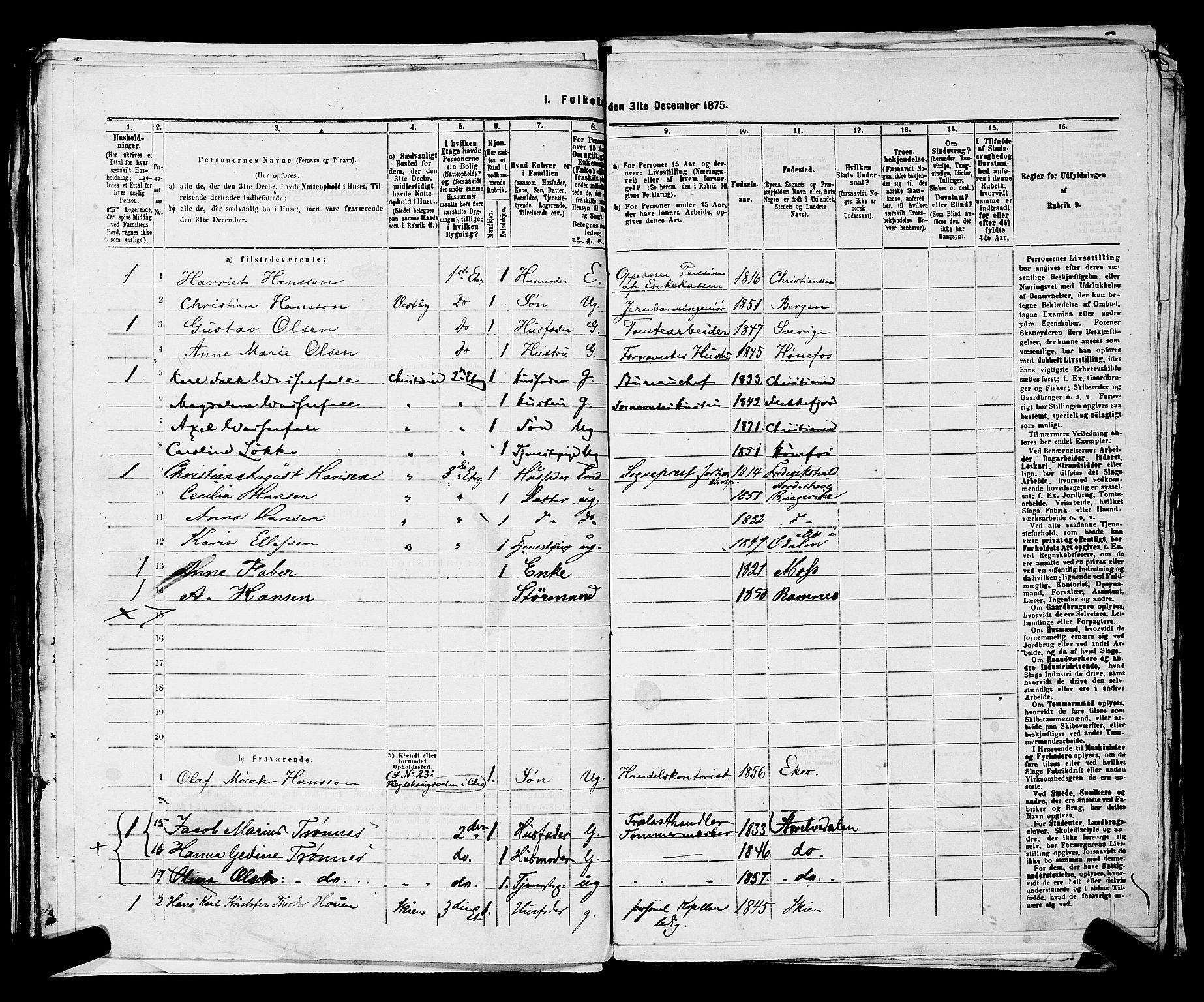 RA, 1875 census for 0301 Kristiania, 1875, p. 3486