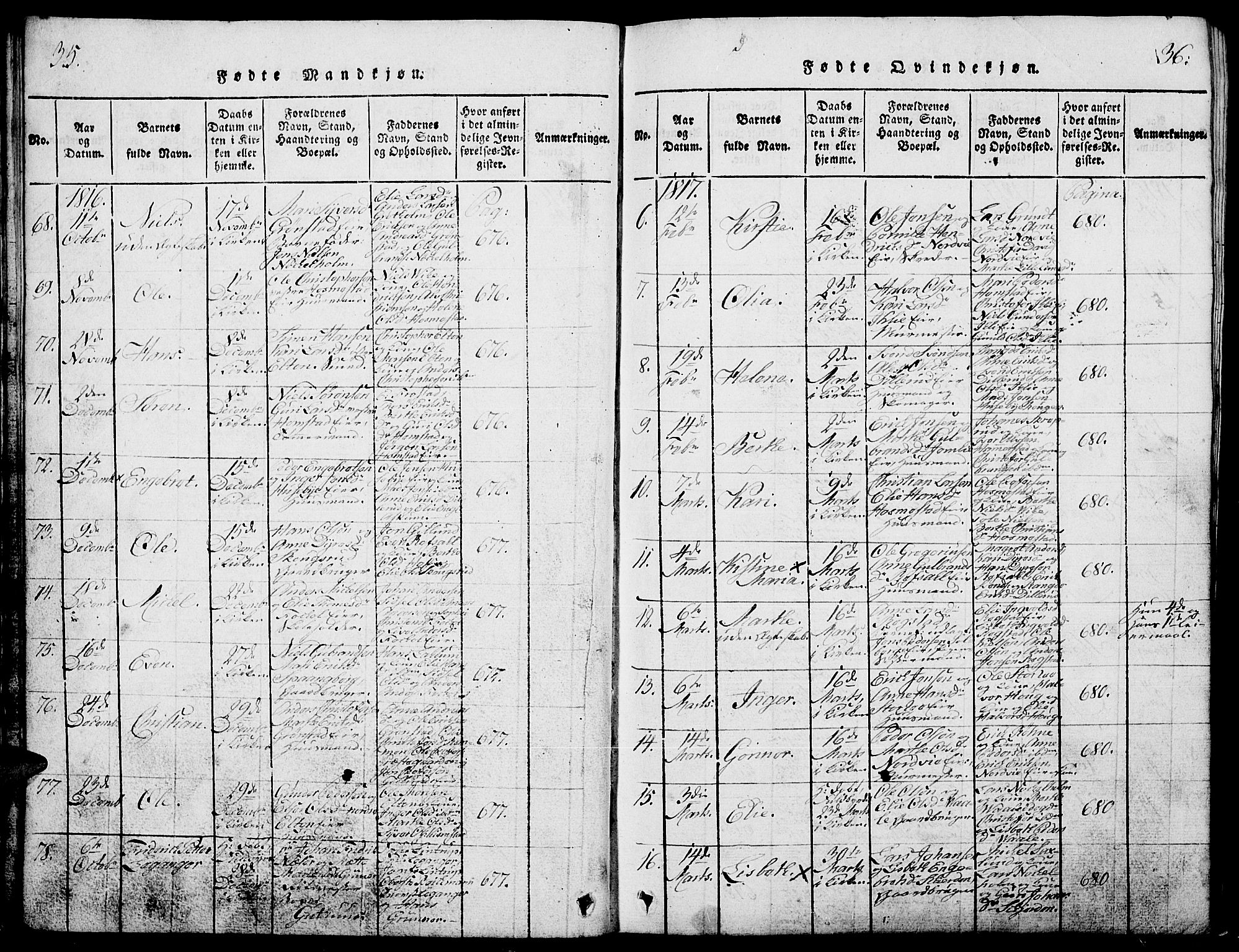 Stange prestekontor, AV/SAH-PREST-002/L/L0001: Parish register (copy) no. 1, 1814-1825, p. 35-36