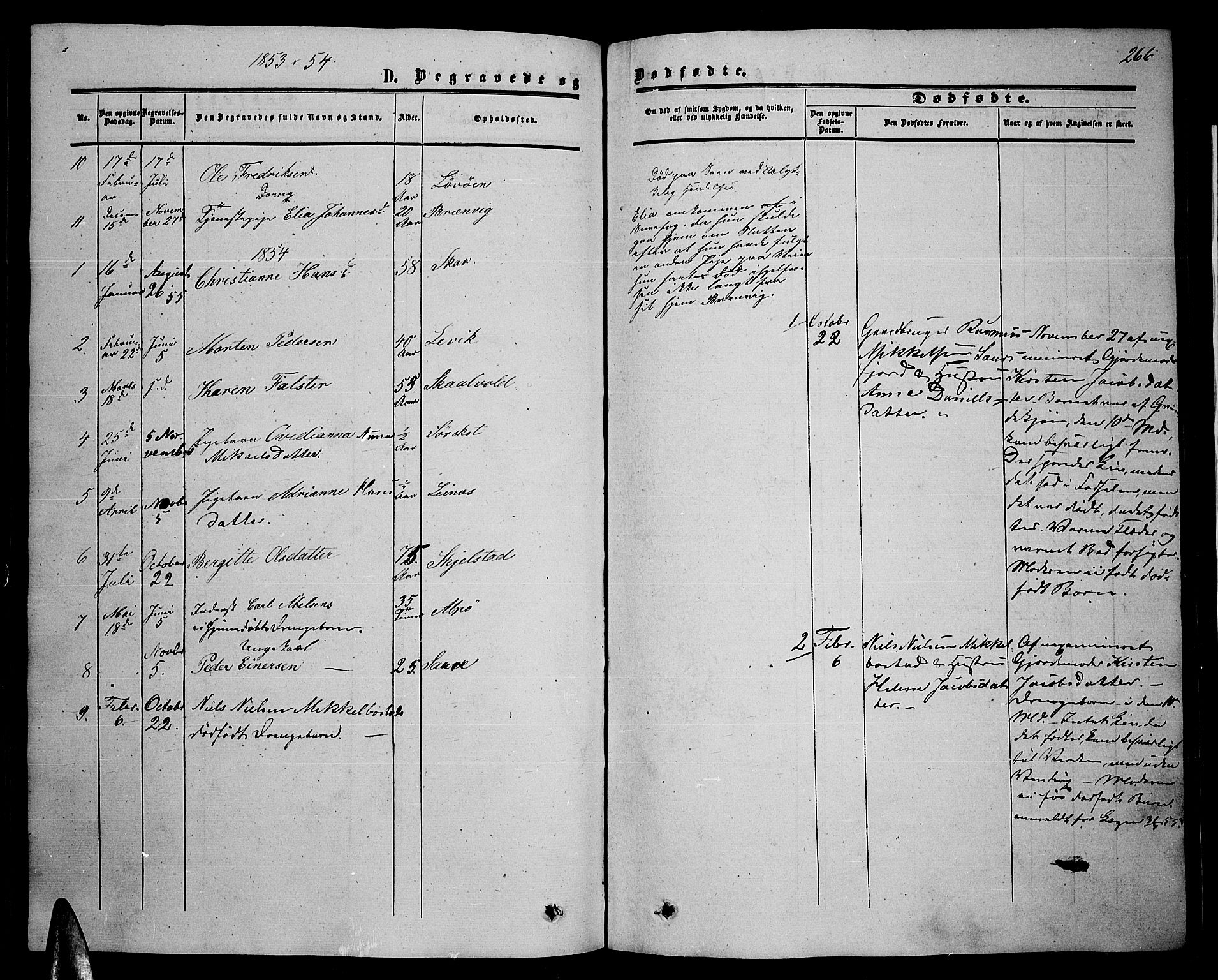 Ministerialprotokoller, klokkerbøker og fødselsregistre - Nordland, AV/SAT-A-1459/857/L0827: Parish register (copy) no. 857C02, 1852-1879, p. 266