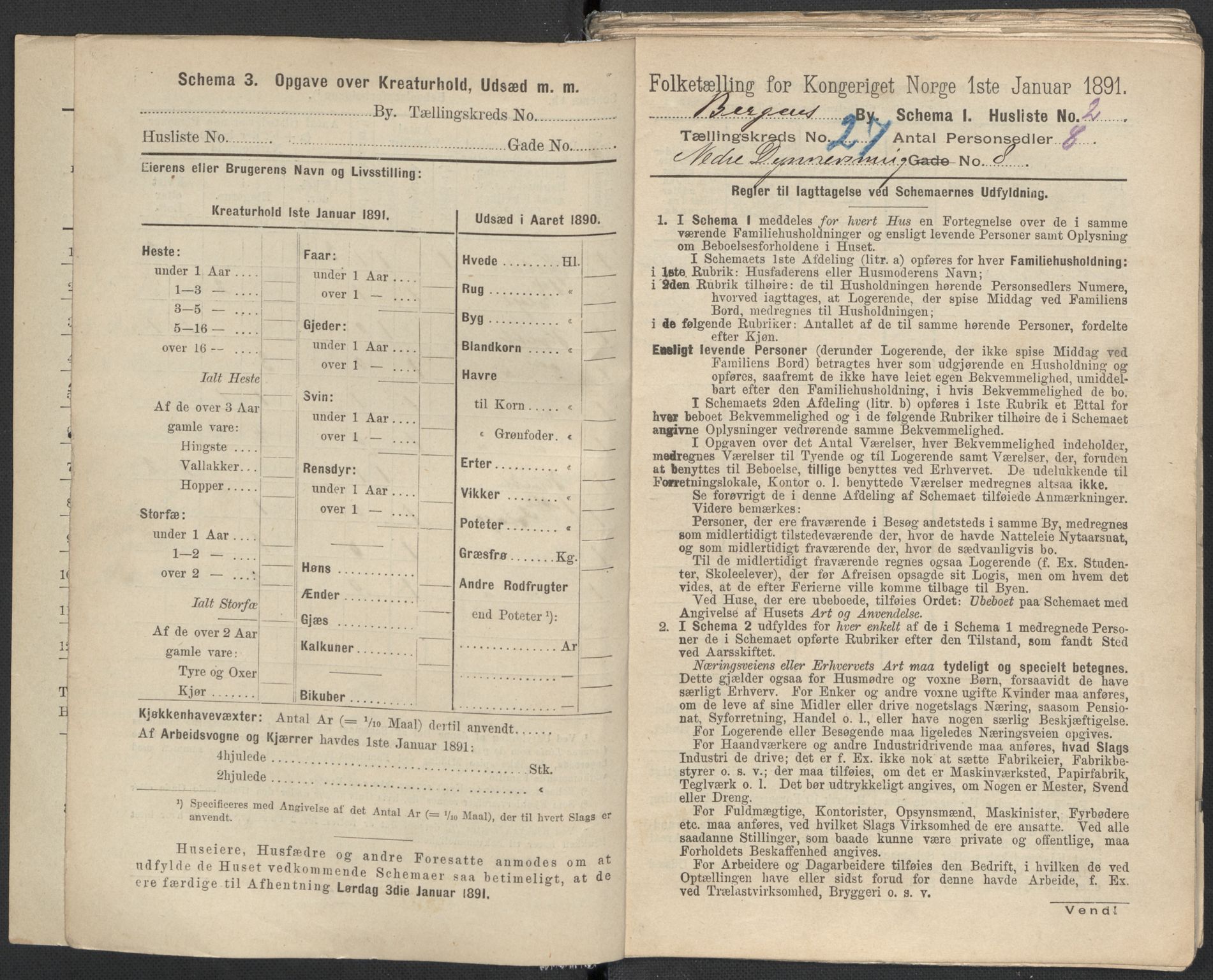 RA, 1891 Census for 1301 Bergen, 1891, p. 4288