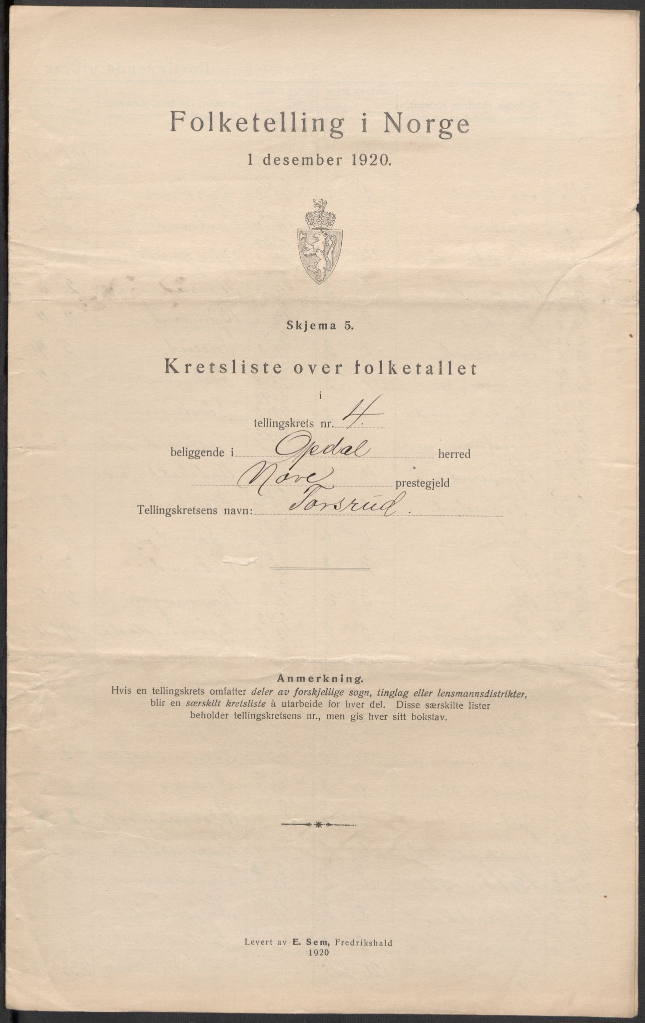 SAKO, 1920 census for Uvdal, 1920, p. 14