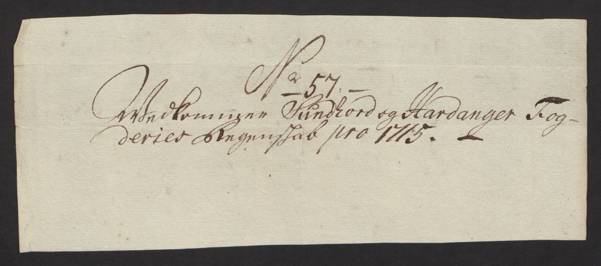 Rentekammeret inntil 1814, Reviderte regnskaper, Fogderegnskap, AV/RA-EA-4092/R48/L2991: Fogderegnskap Sunnhordland og Hardanger, 1715, p. 399