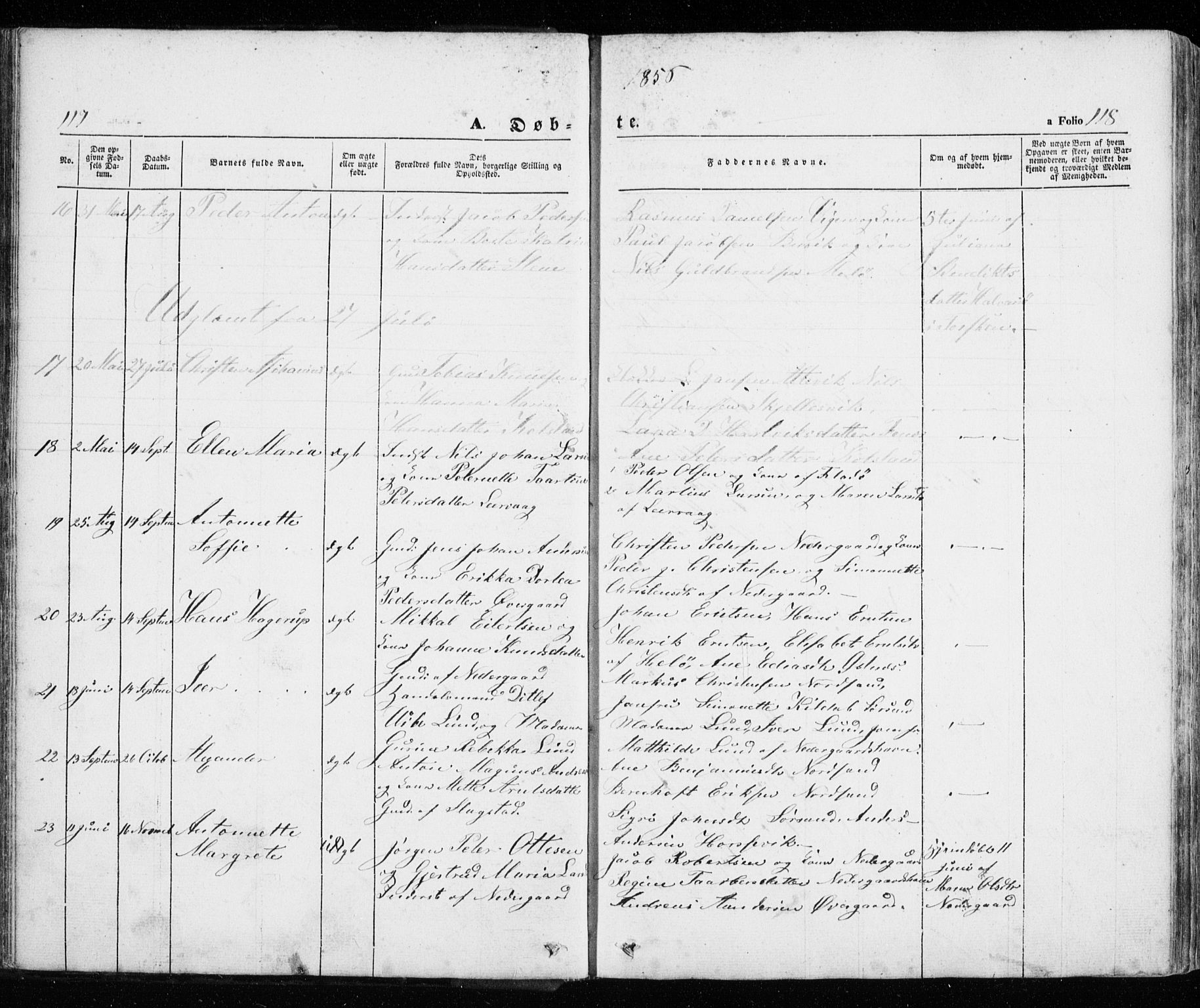 Trondenes sokneprestkontor, SATØ/S-1319/H/Ha/L0010kirke: Parish register (official) no. 10, 1840-1865, p. 117-118