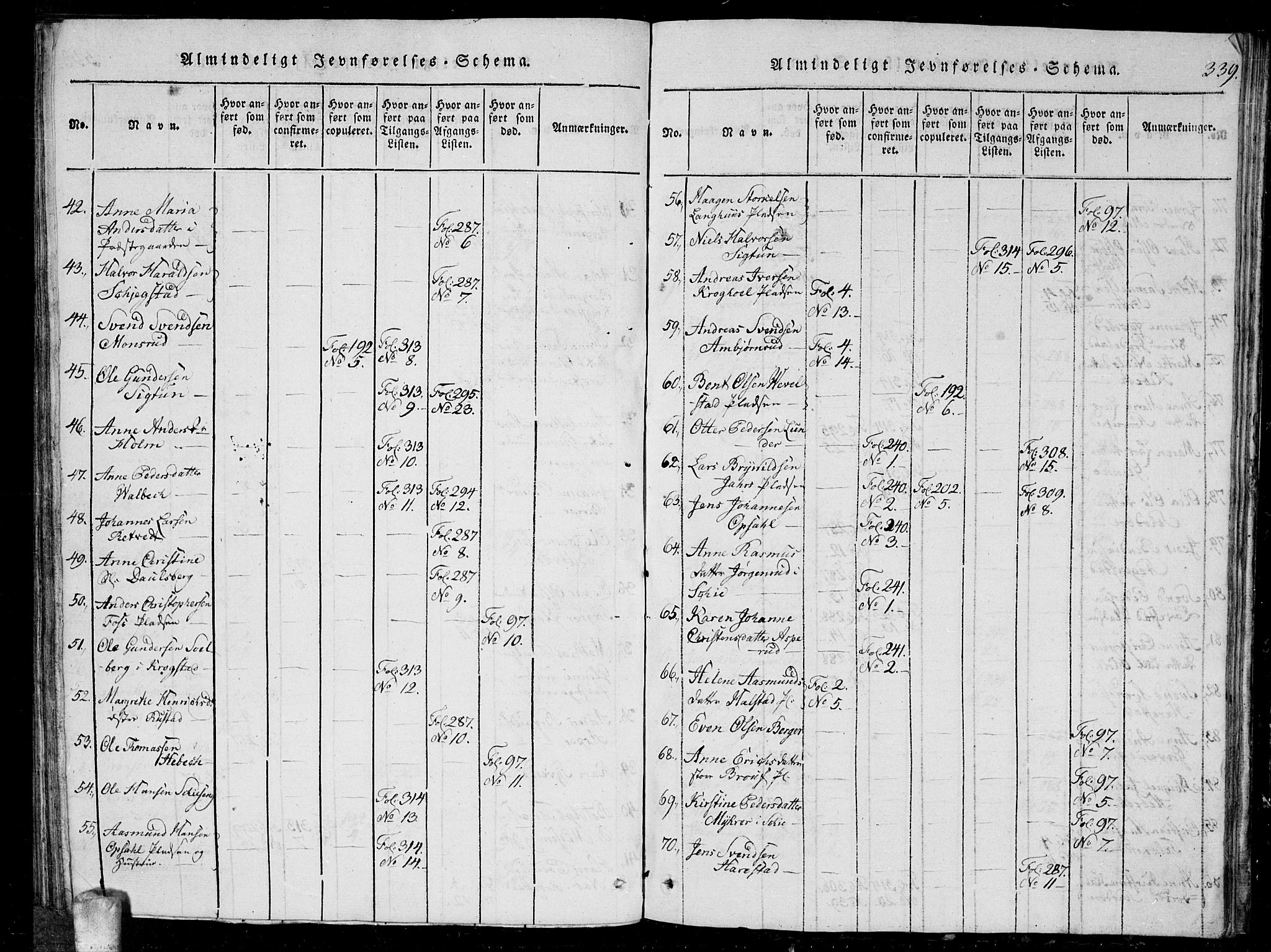 Kråkstad prestekontor Kirkebøker, SAO/A-10125a/G/Ga/L0001: Parish register (copy) no. I 1, 1813-1824, p. 339