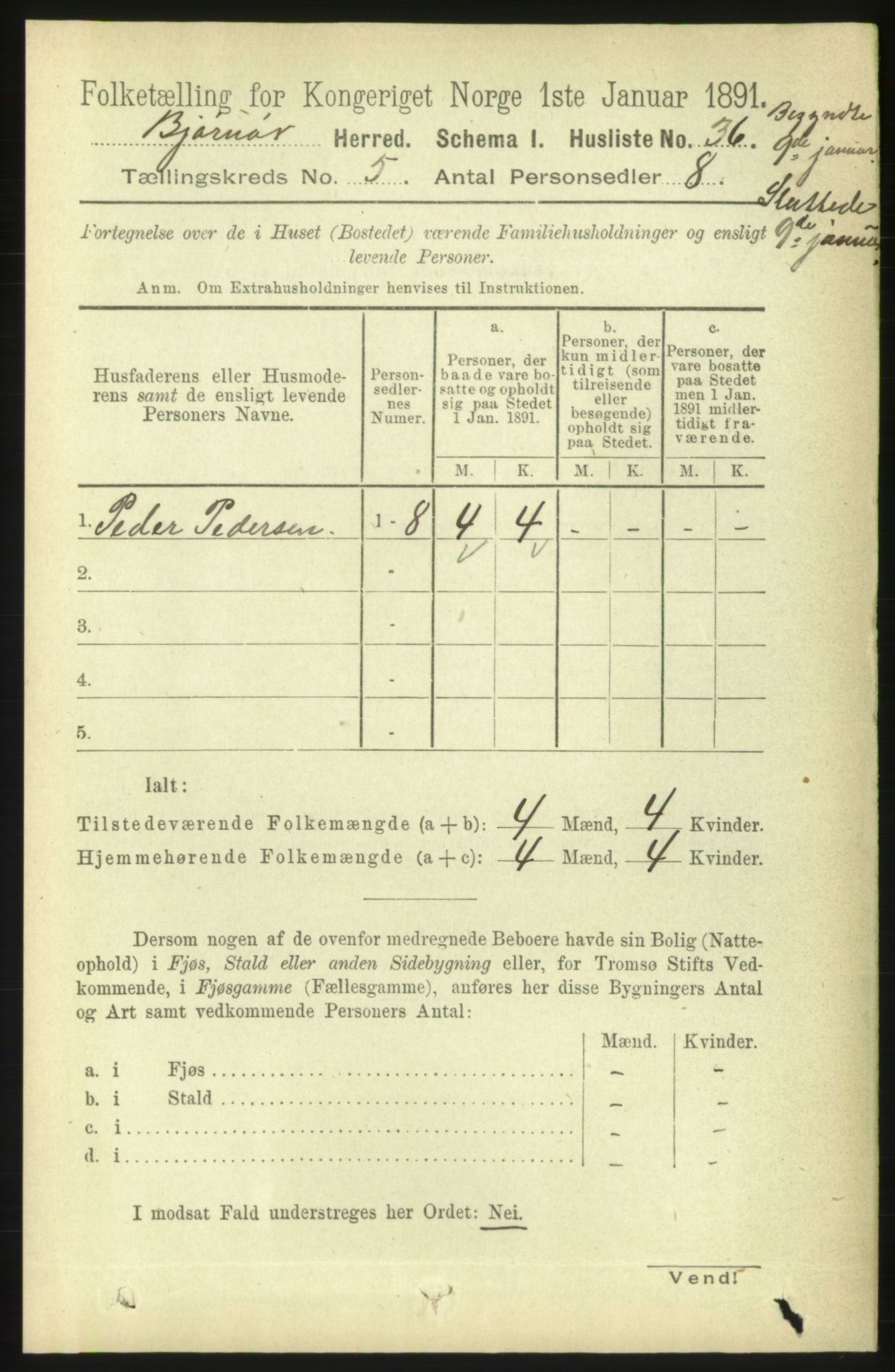 RA, 1891 census for 1632 Bjørnør, 1891, p. 2277