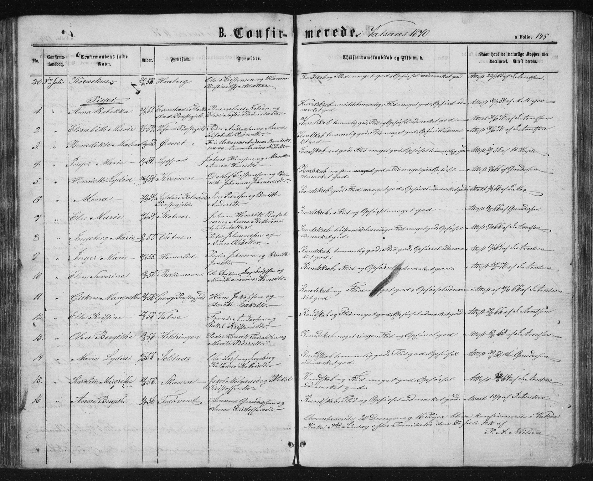 Ministerialprotokoller, klokkerbøker og fødselsregistre - Nordland, AV/SAT-A-1459/810/L0158: Parish register (copy) no. 810C02 /1, 1863-1883, p. 145