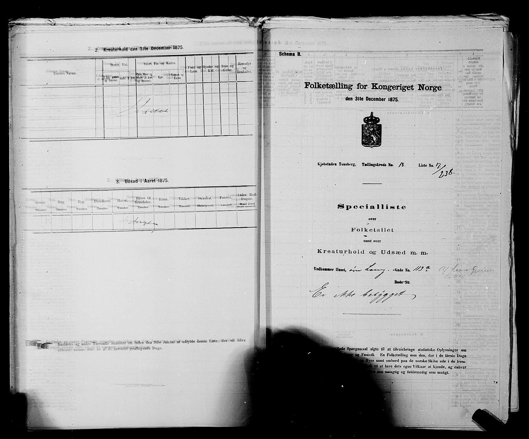 SAKO, 1875 census for 0705P Tønsberg, 1875, p. 583