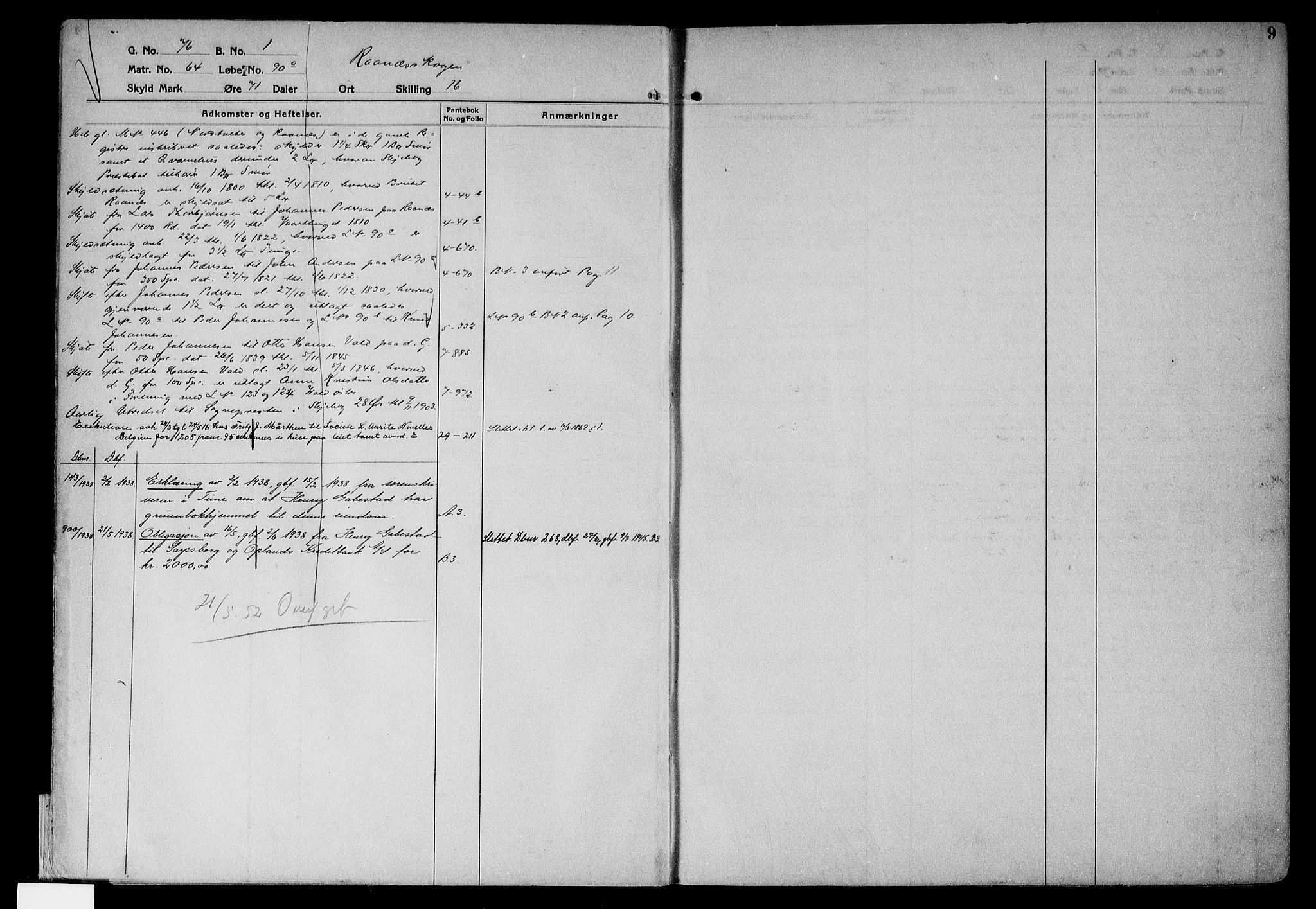 Tune sorenskriveri, AV/SAO-A-10470/G/Ga/Gab/Gabf/L0002a: Mortgage register no. VI 2a, 1910-1953, p. 9