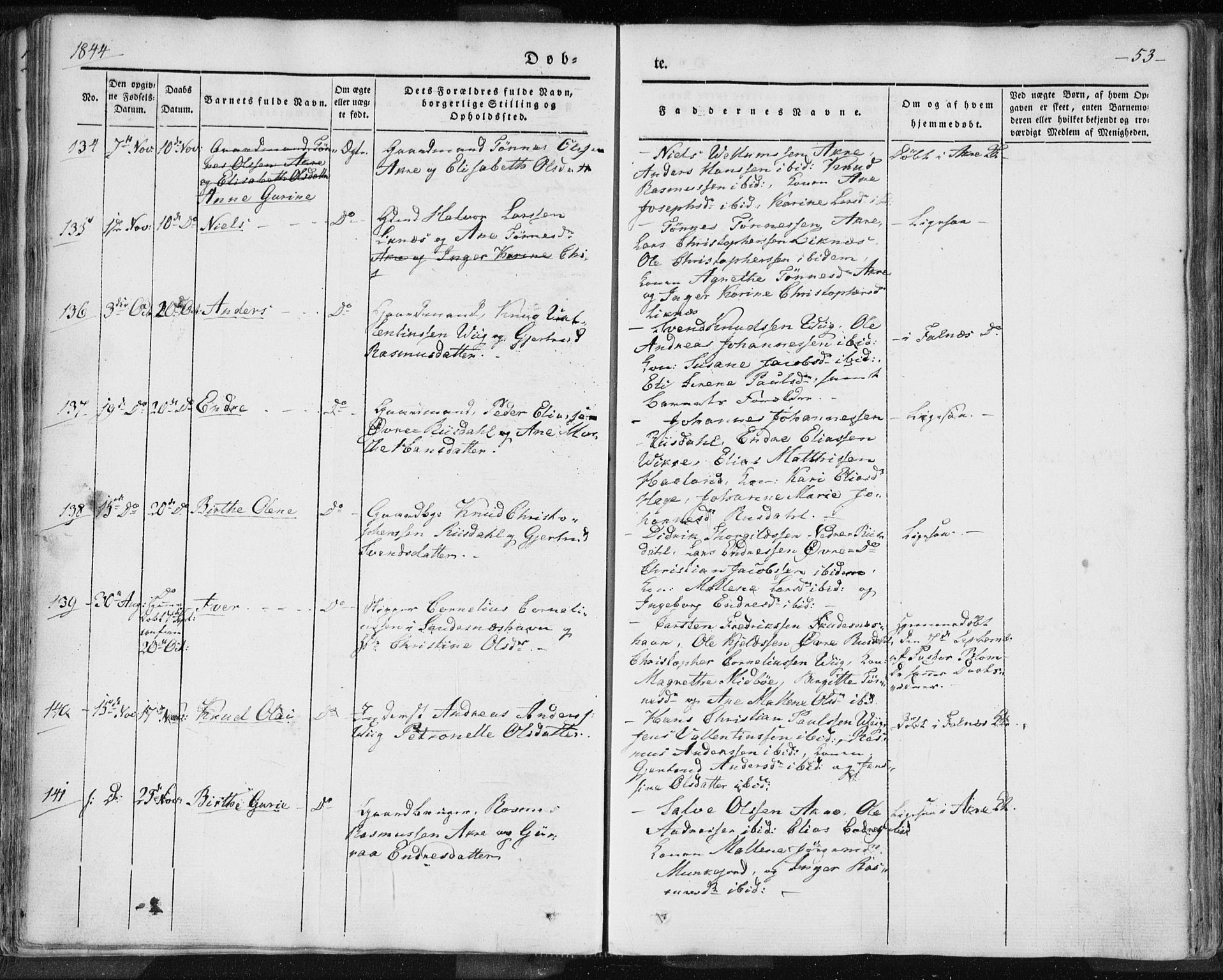 Skudenes sokneprestkontor, AV/SAST-A -101849/H/Ha/Haa/L0002: Parish register (official) no. A 2.1, 1841-1846, p. 53