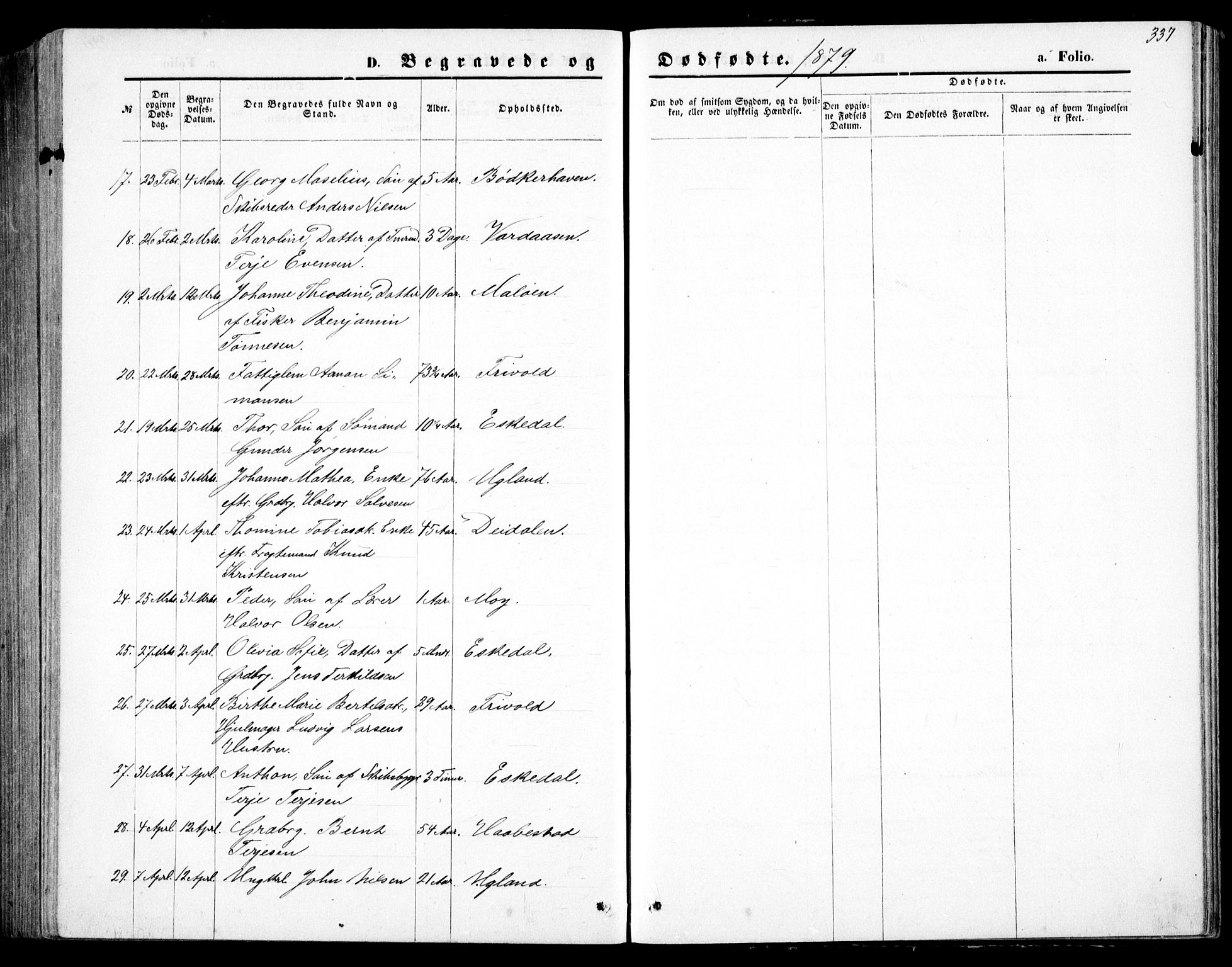 Fjære sokneprestkontor, AV/SAK-1111-0011/F/Fb/L0010: Parish register (copy) no. B 10, 1871-1880, p. 337