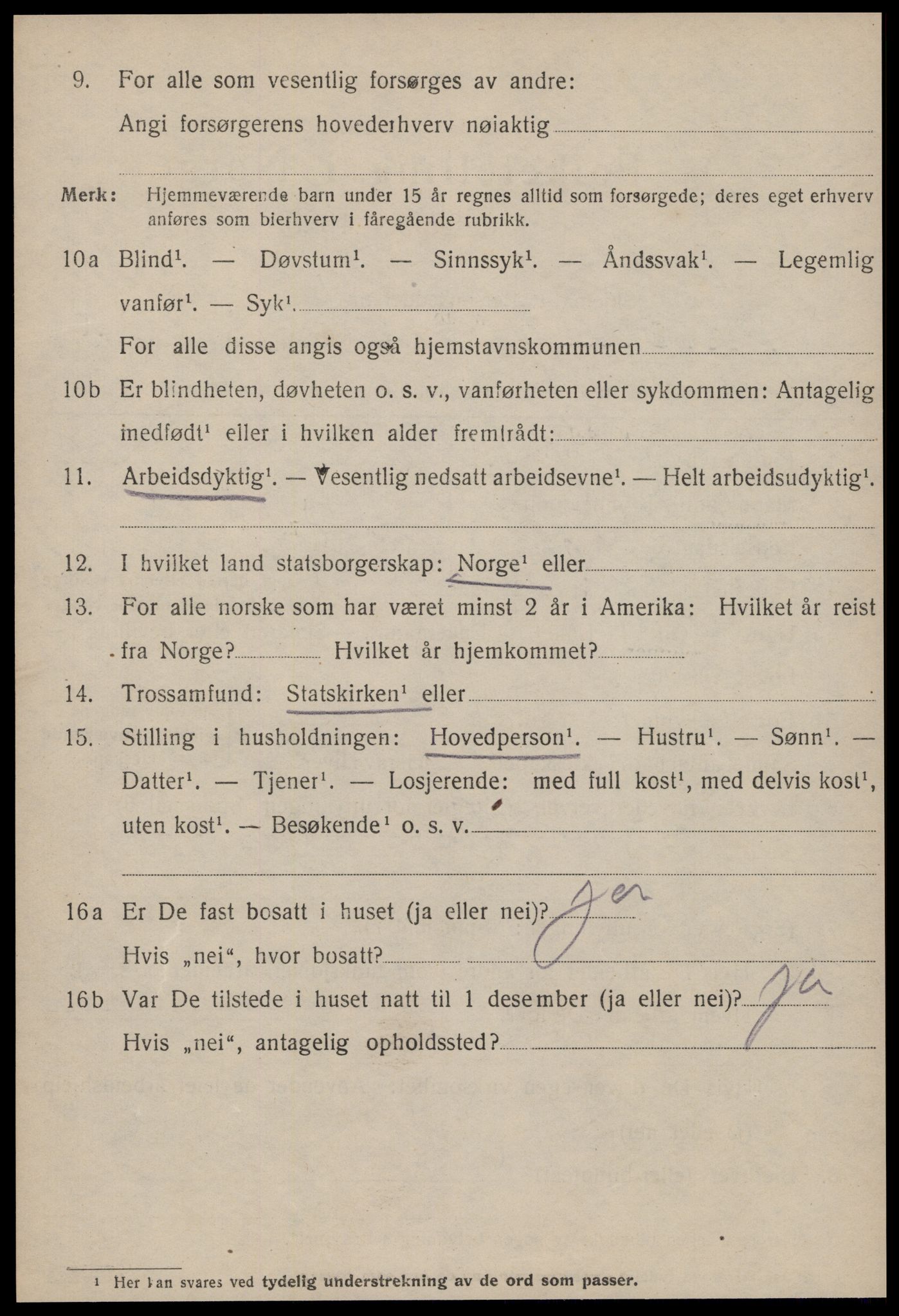 SAT, 1920 census for Kristiansund, 1920, p. 17156