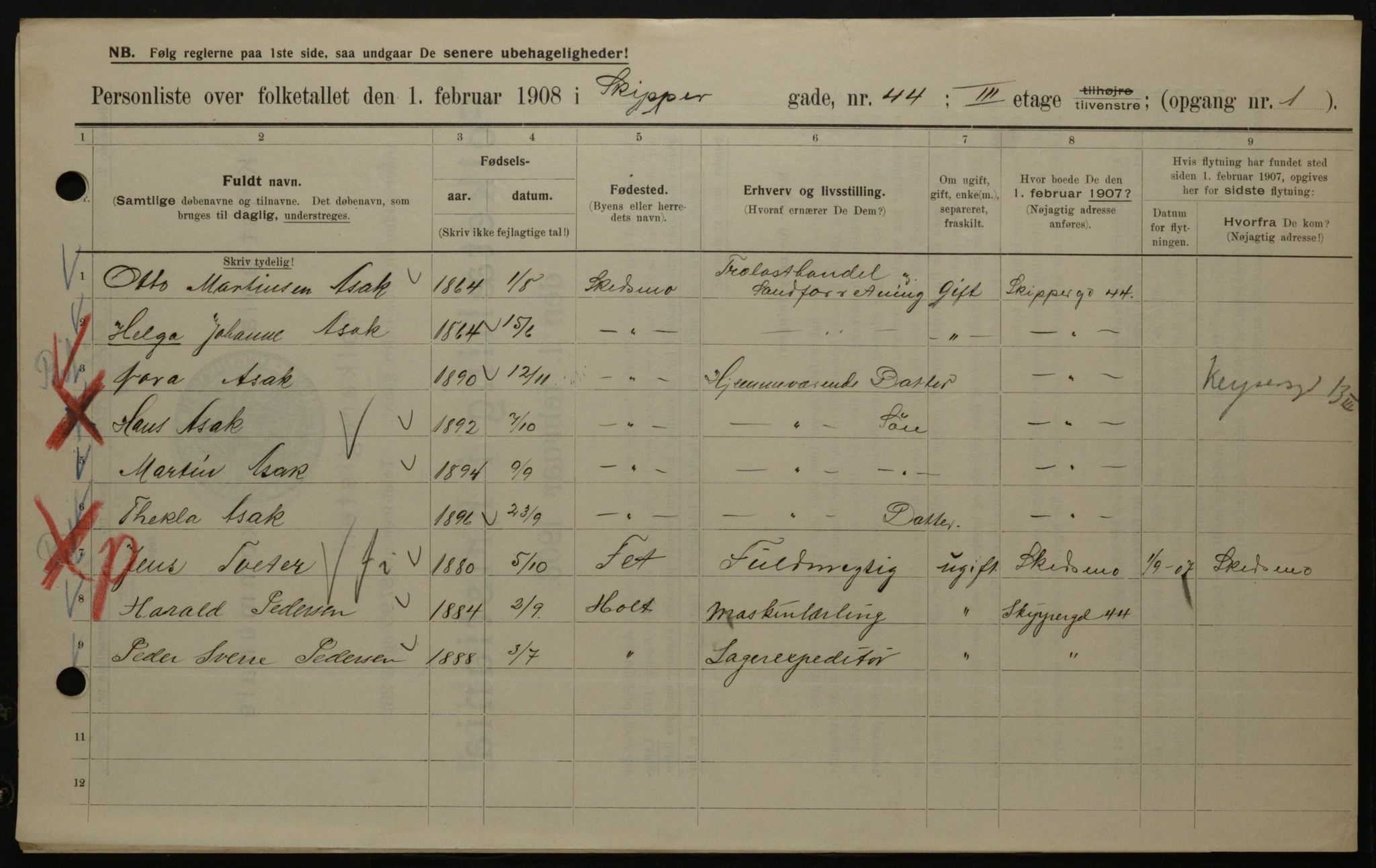 OBA, Municipal Census 1908 for Kristiania, 1908, p. 86235