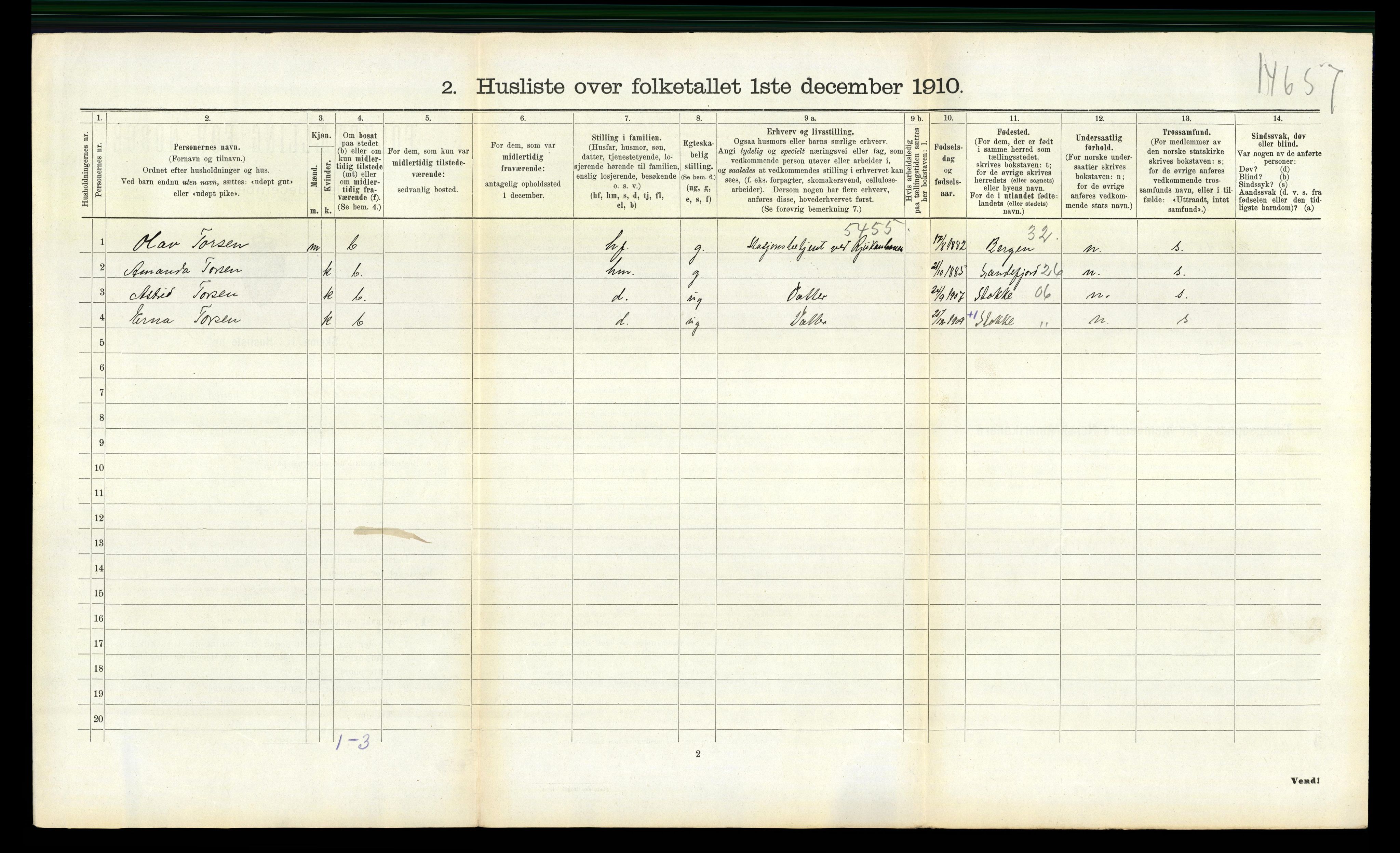 RA, 1910 census for Gransherad, 1910, p. 313