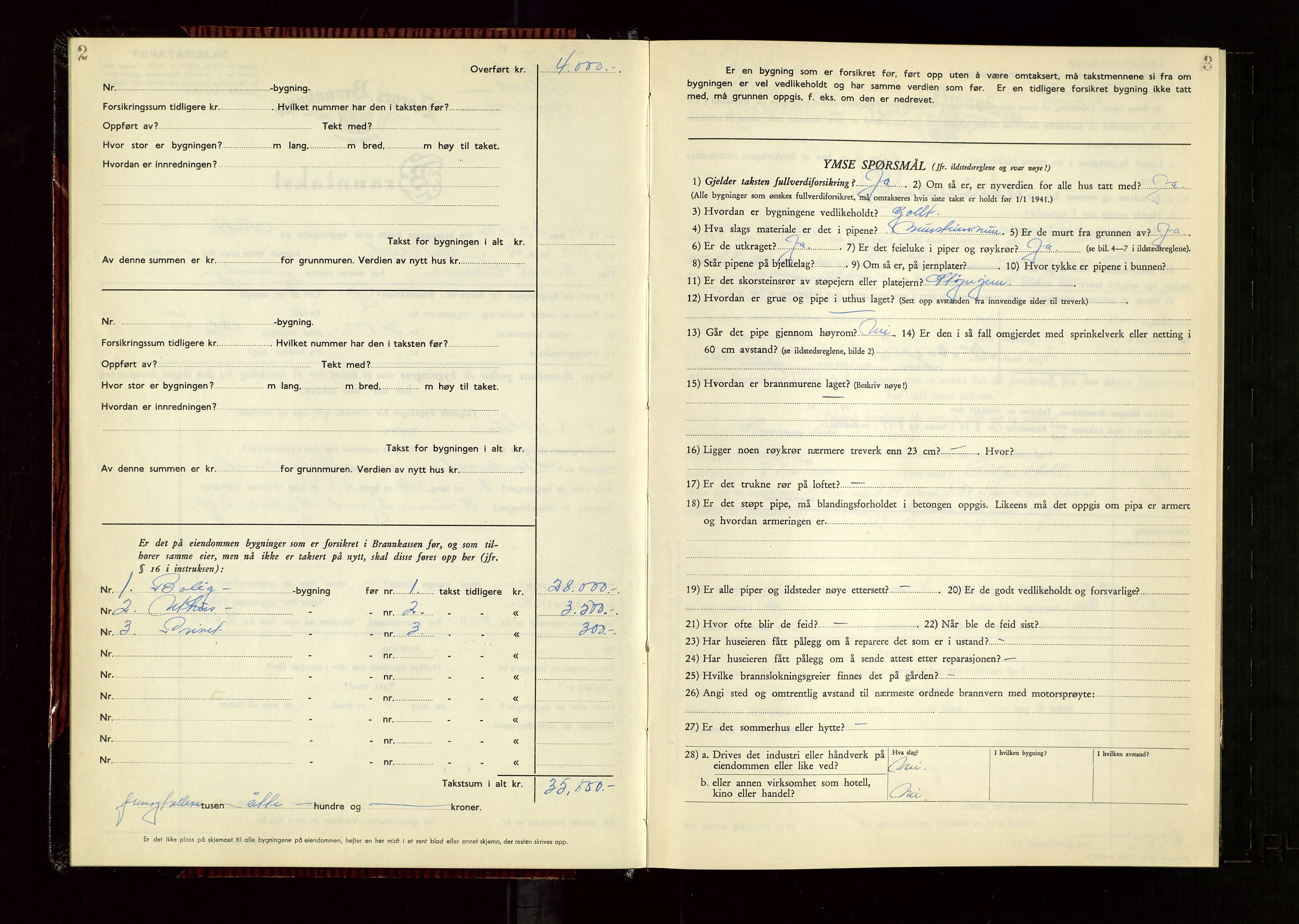 Hetland lensmannskontor, AV/SAST-A-100101/Gob/L0008: "Branntakstprotokoll", 1949-1953, p. 2-3