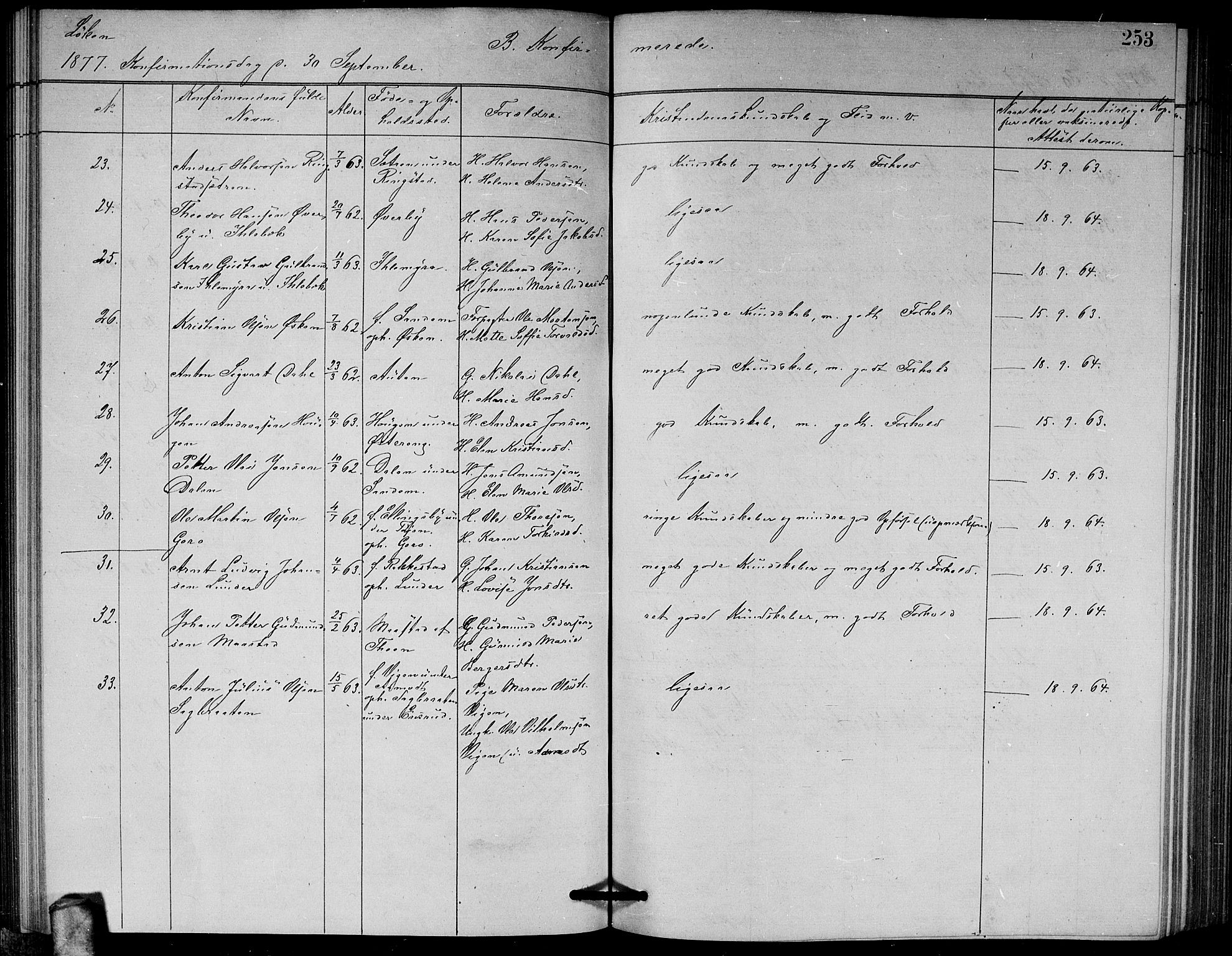 Høland prestekontor Kirkebøker, AV/SAO-A-10346a/G/Ga/L0006: Parish register (copy) no. I 6, 1869-1879, p. 253