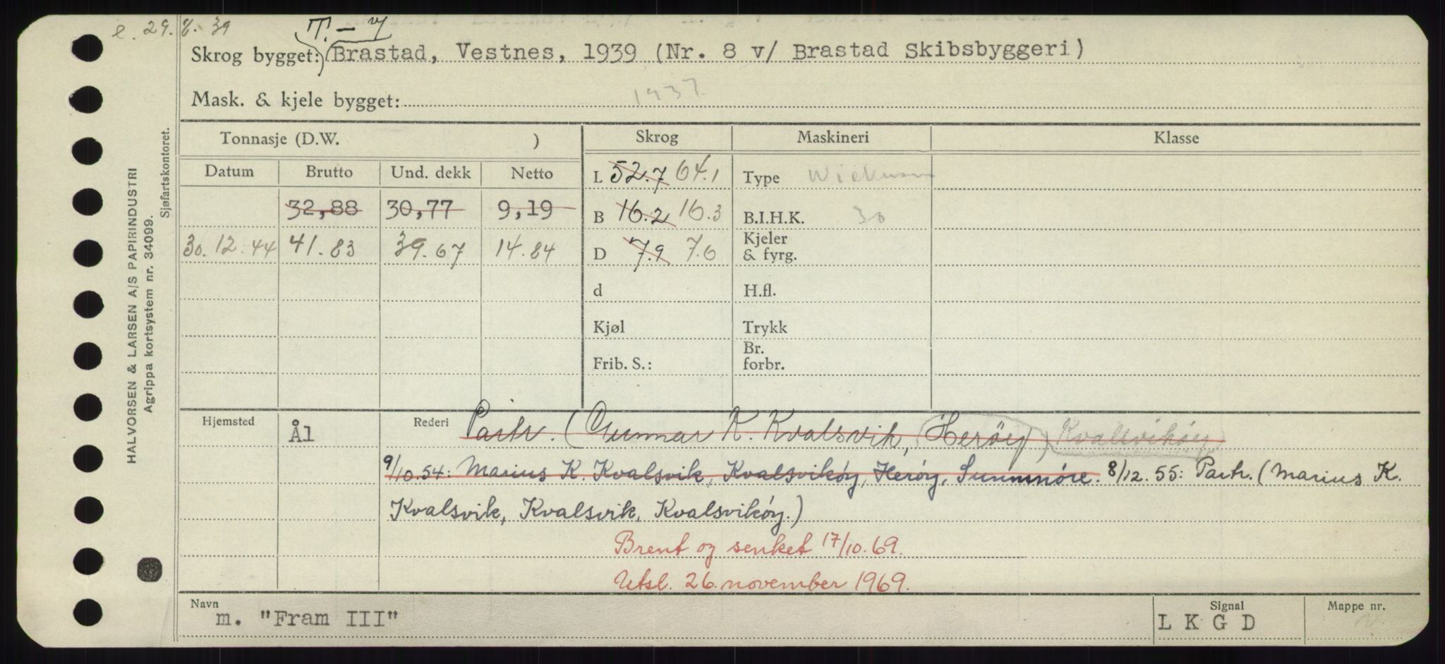 Sjøfartsdirektoratet med forløpere, Skipsmålingen, RA/S-1627/H/Hd/L0011: Fartøy, Fla-Får, p. 275