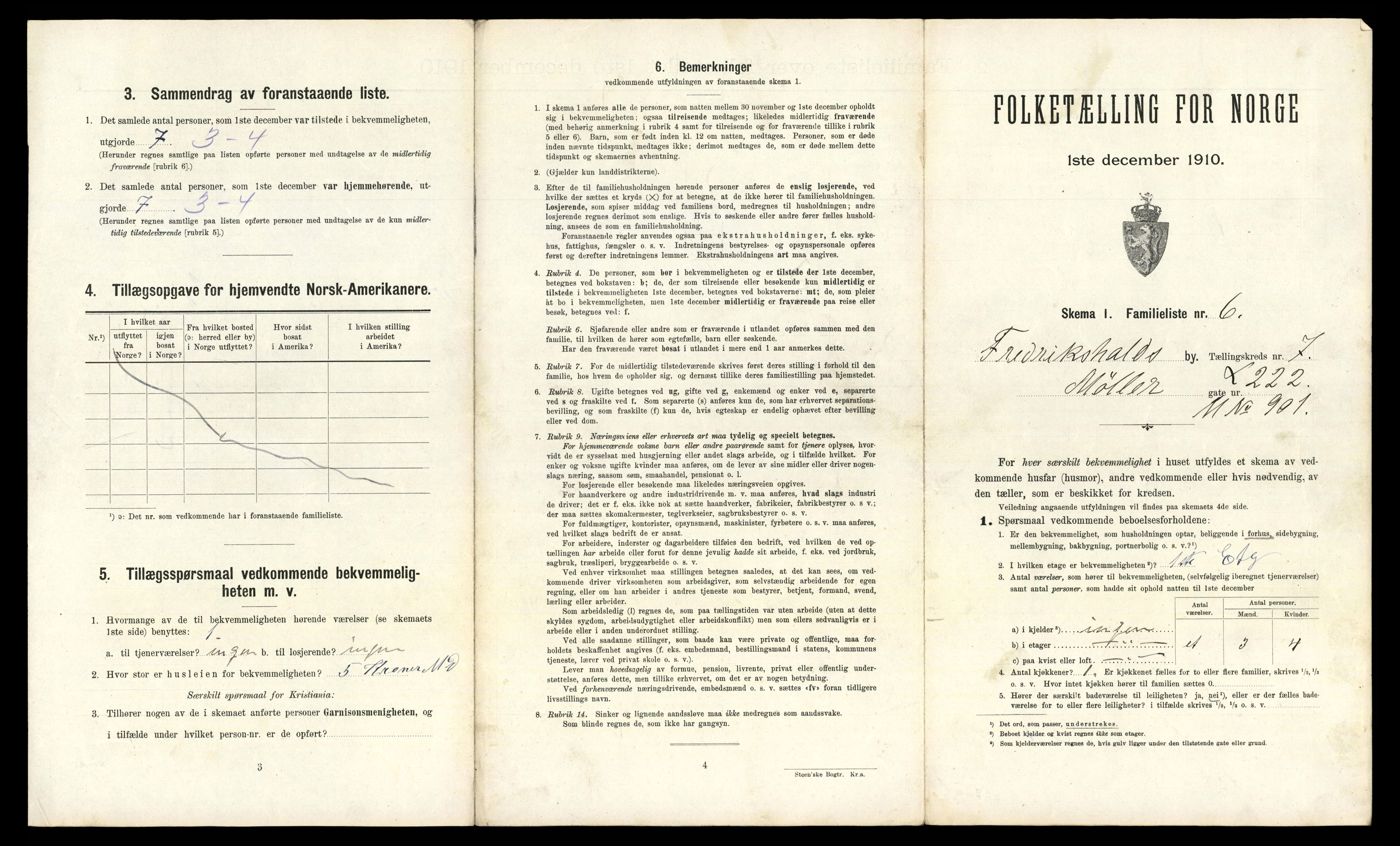 RA, 1910 census for Fredrikshald, 1910, p. 2222